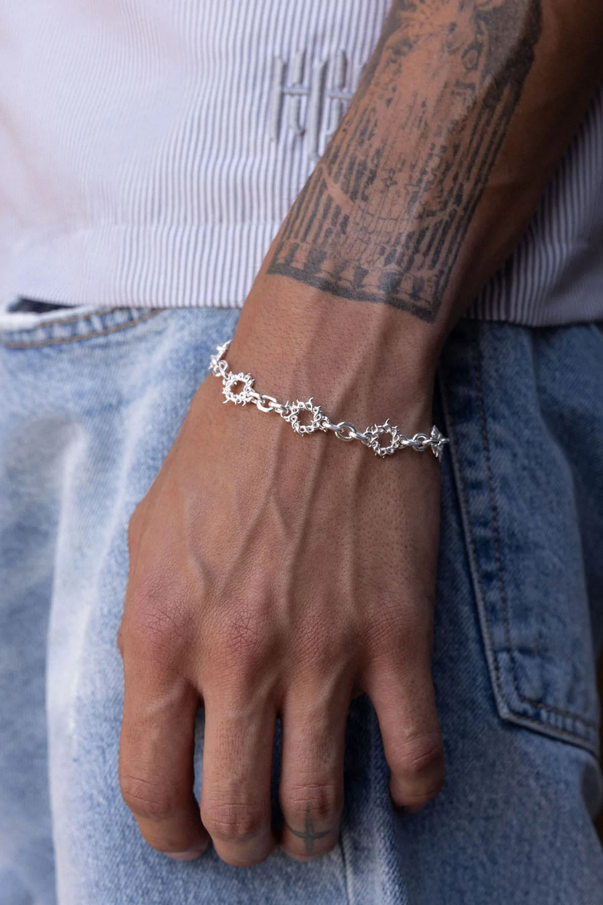 Crown Thorns Bracelet - Silver - Image 4