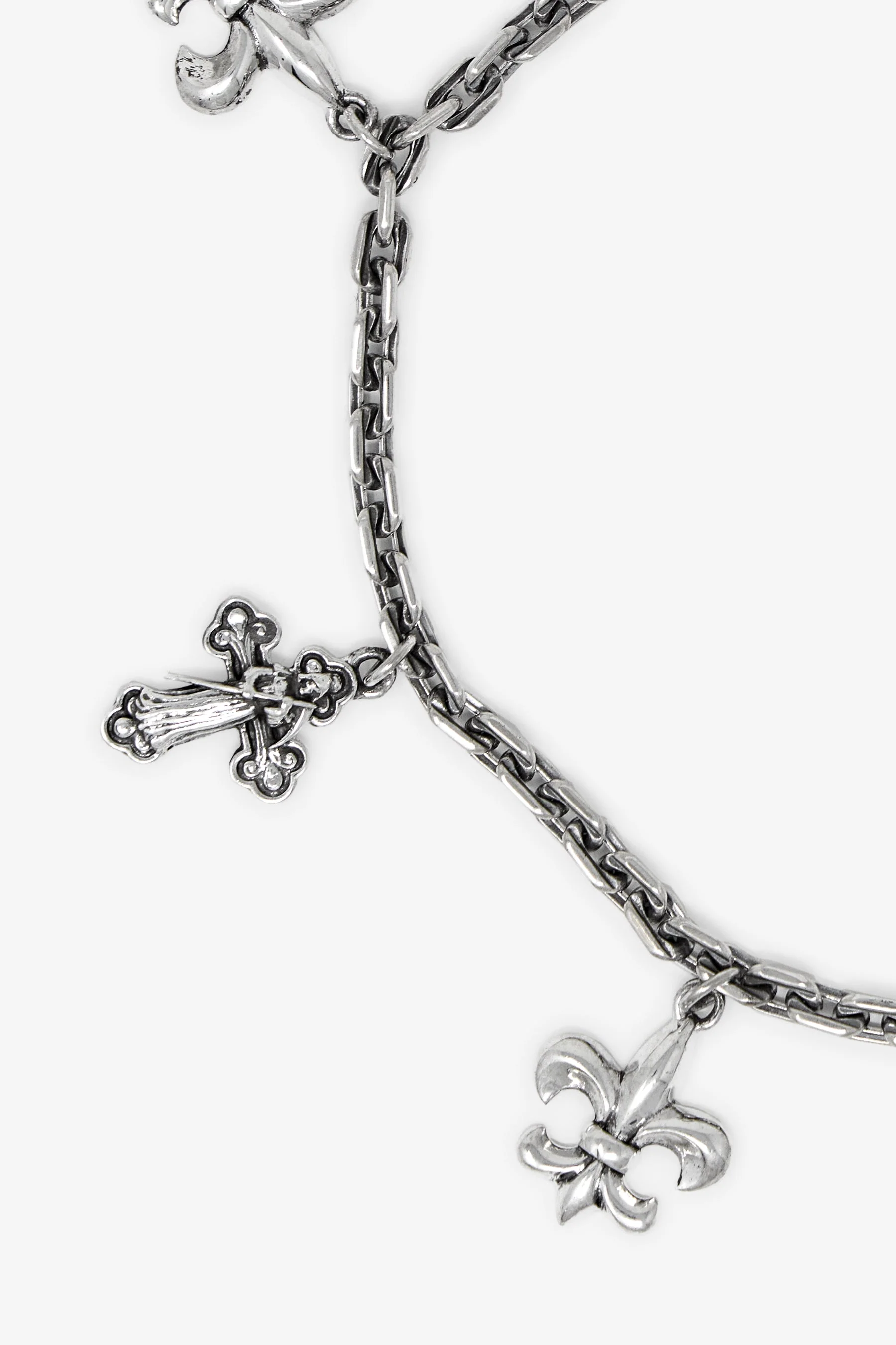 Gothic Sterling Silver Charm Bracelet - Silver - Image 3