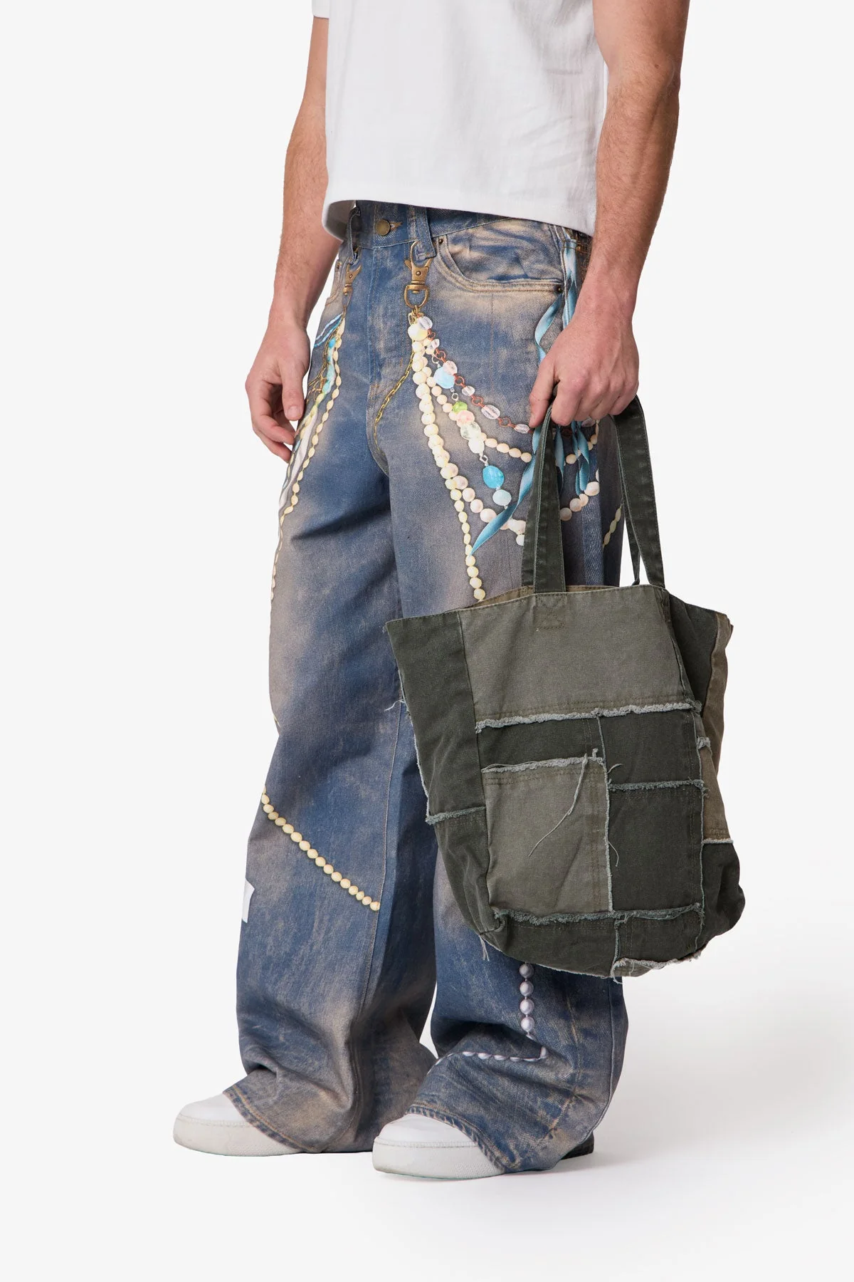 Reconstructed Canvas Tote Bag - Olive - Image 5