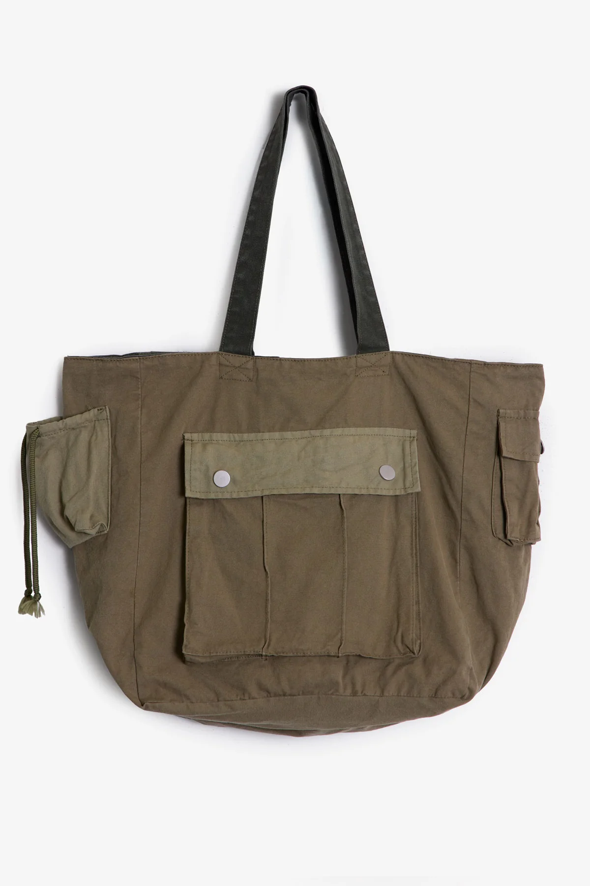Reconstructed Canvas Tote Bag - Olive - Image 6