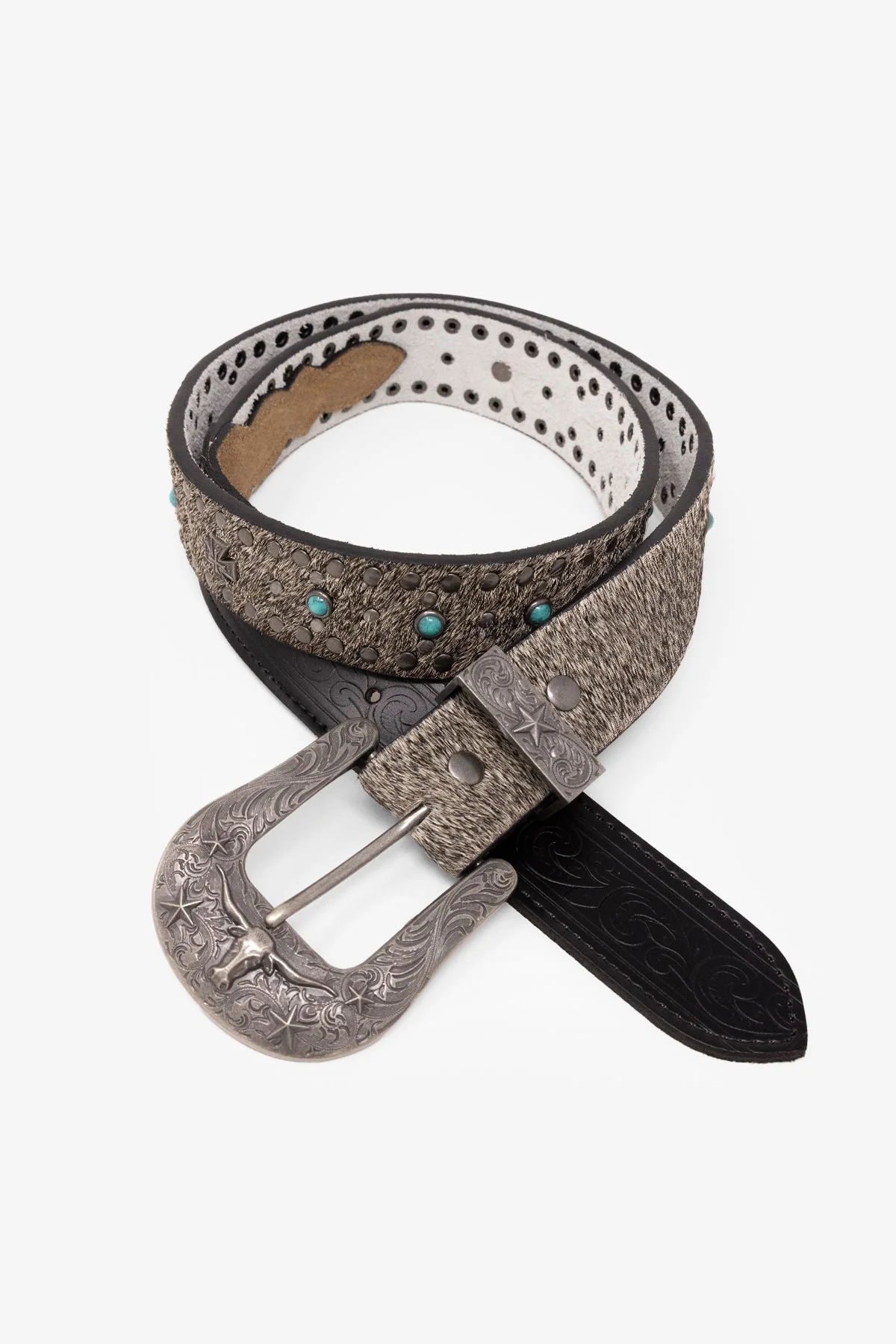 Turquoise Studded Belt - Black - Image 4