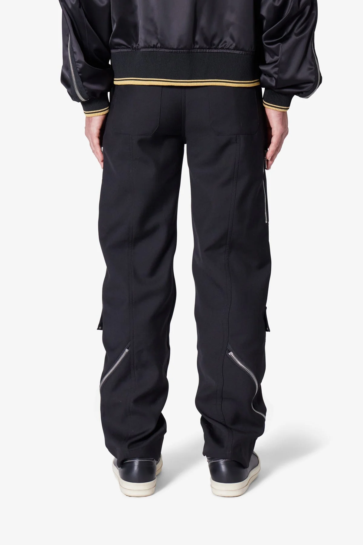Angled Zip Cargo Pants - Black - Image 5