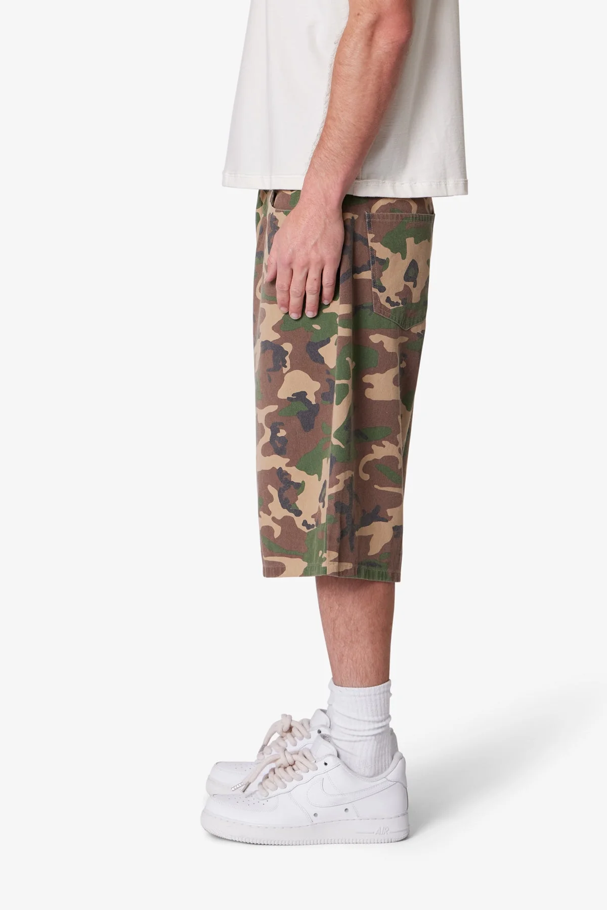 Baggy Camo Twill Shorts - Woodland Camo - Image 4