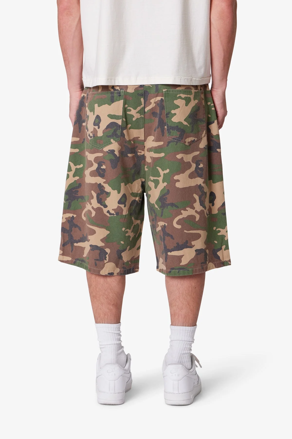 Baggy Camo Twill Shorts - Woodland Camo - Image 5