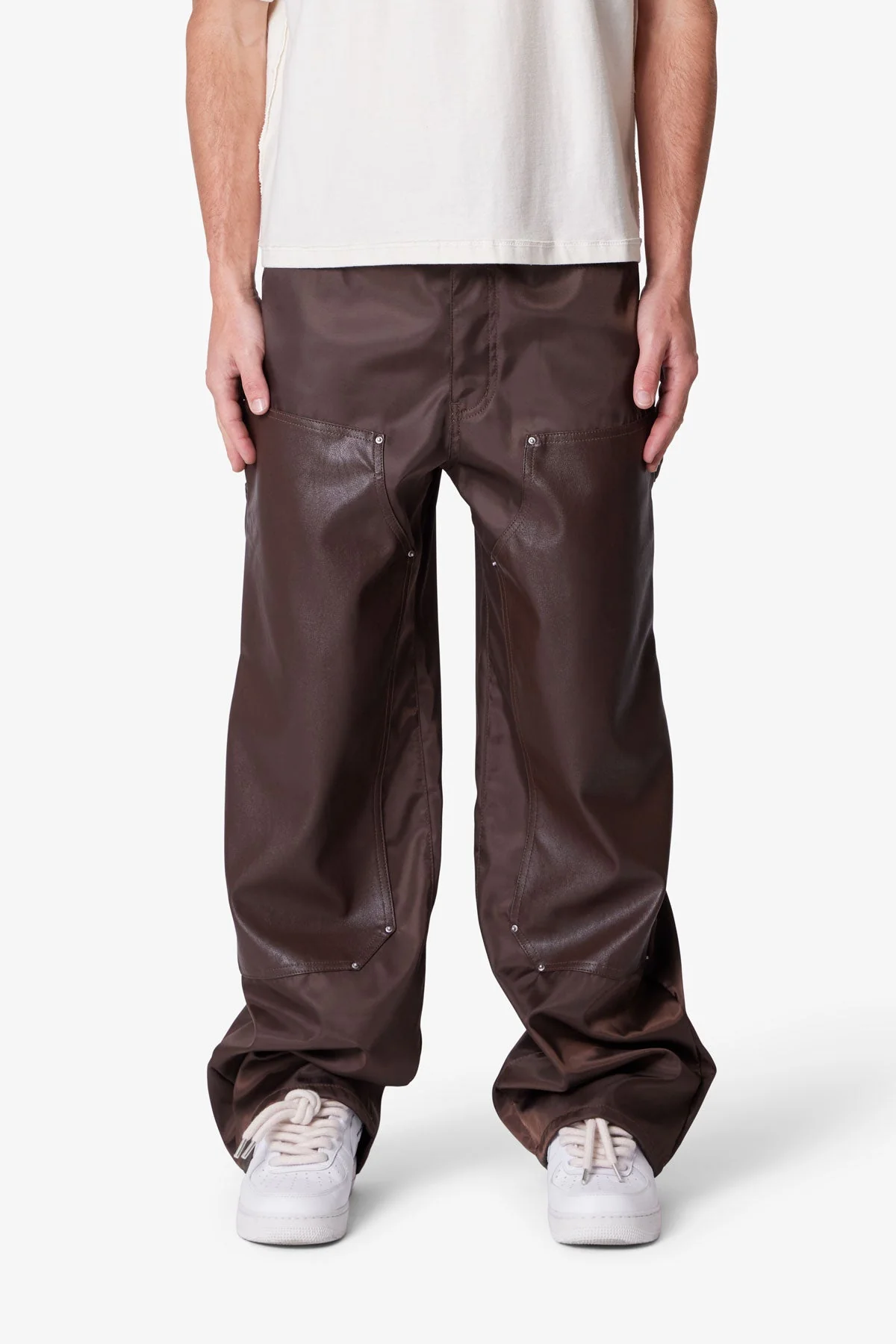 Ultra Baggy Nylon Work Pants - Brown - Image 2