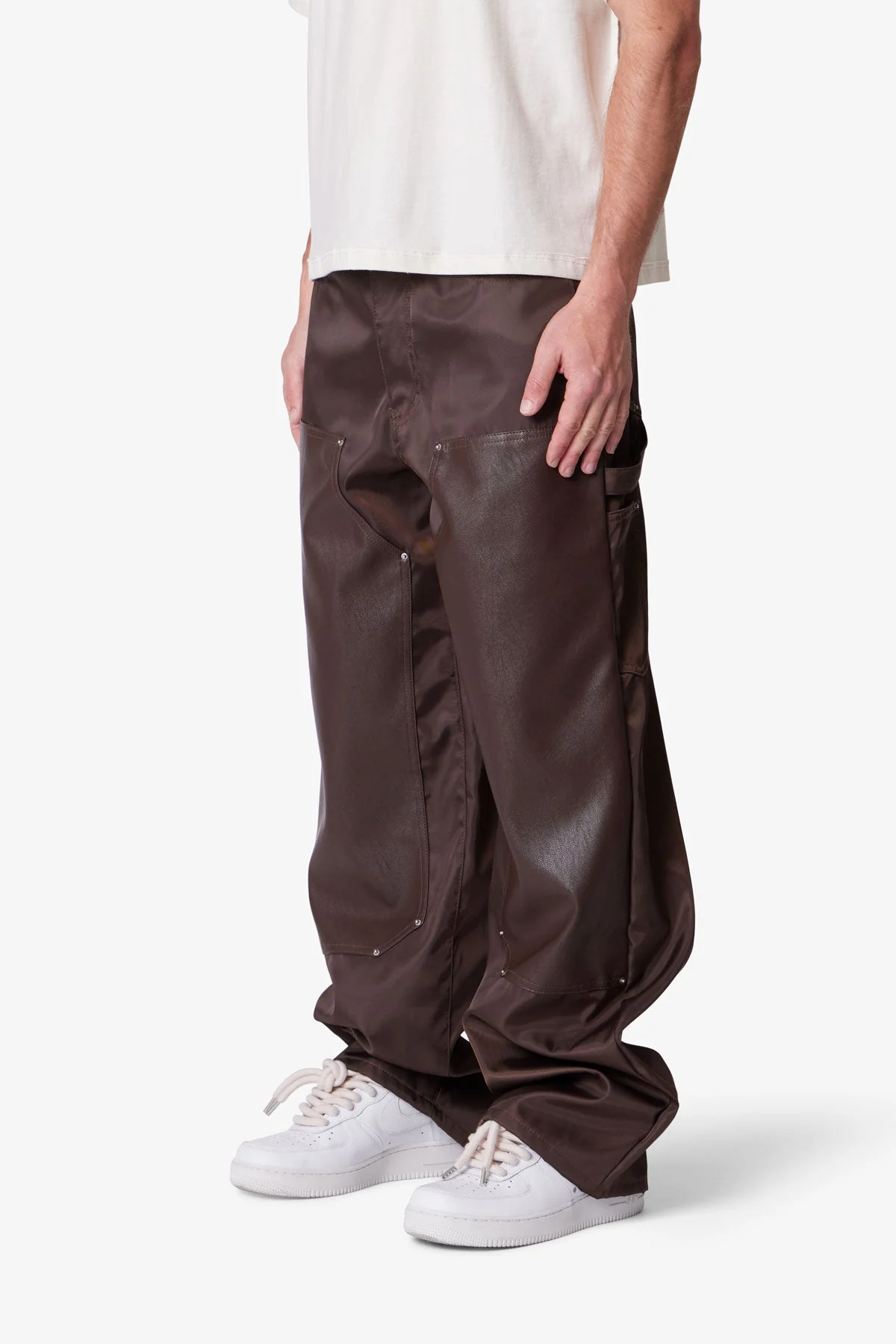 Ultra Baggy Nylon Work Pants - Brown - Image 3