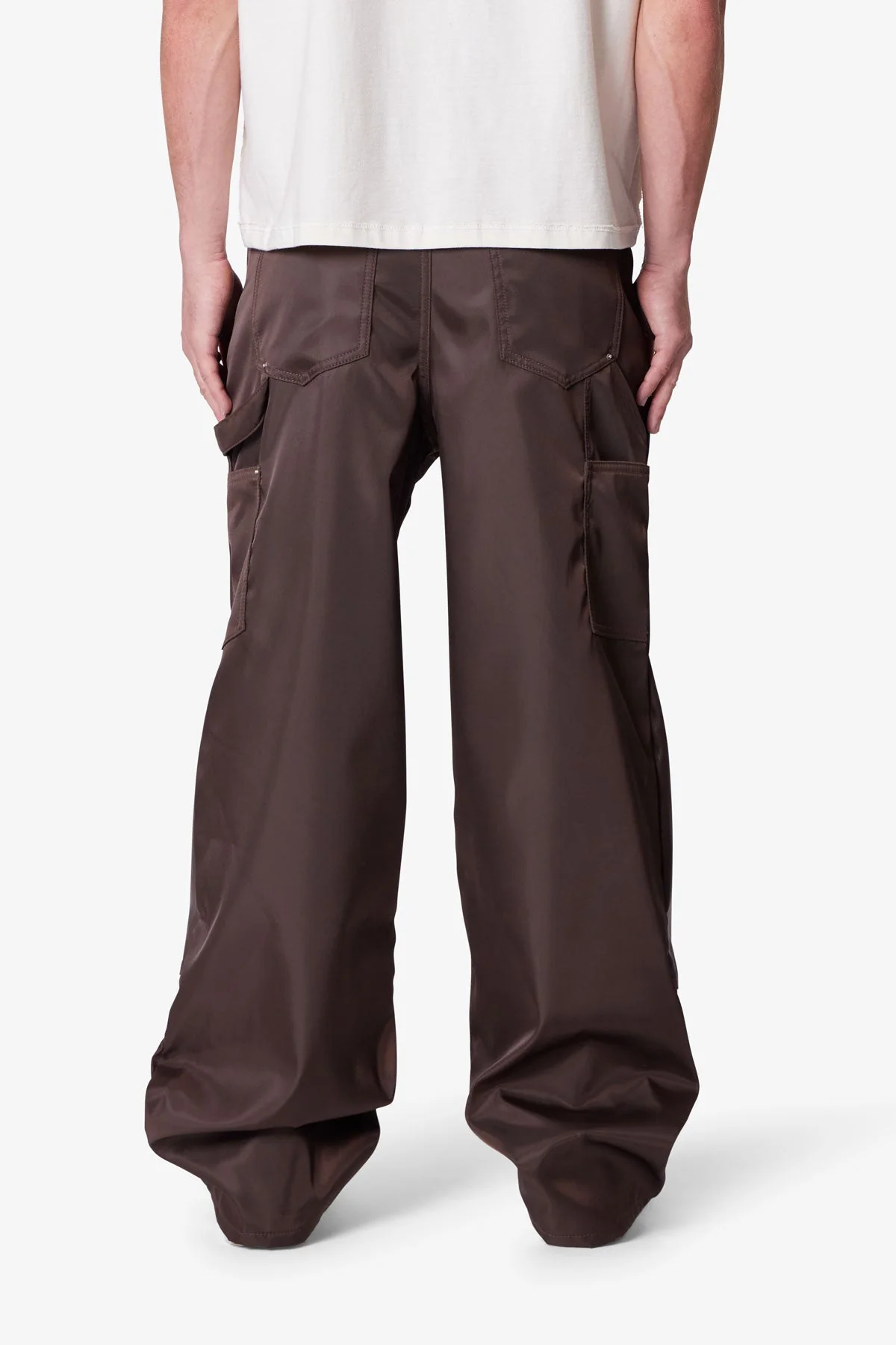 Ultra Baggy Nylon Work Pants - Brown - Image 5