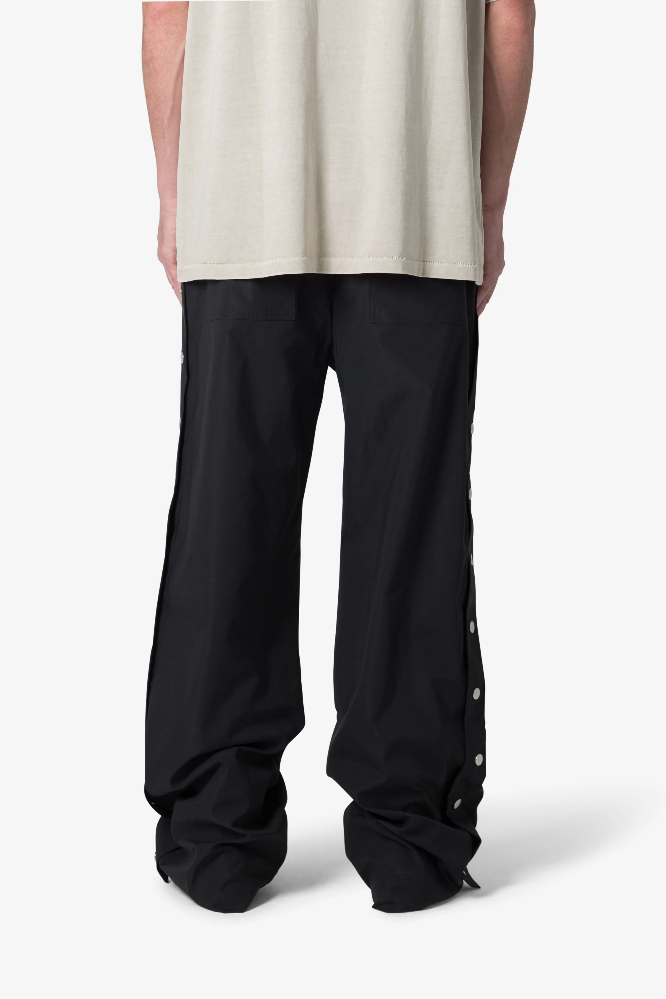 Side Snap Nylon Pants - Black - Image 5