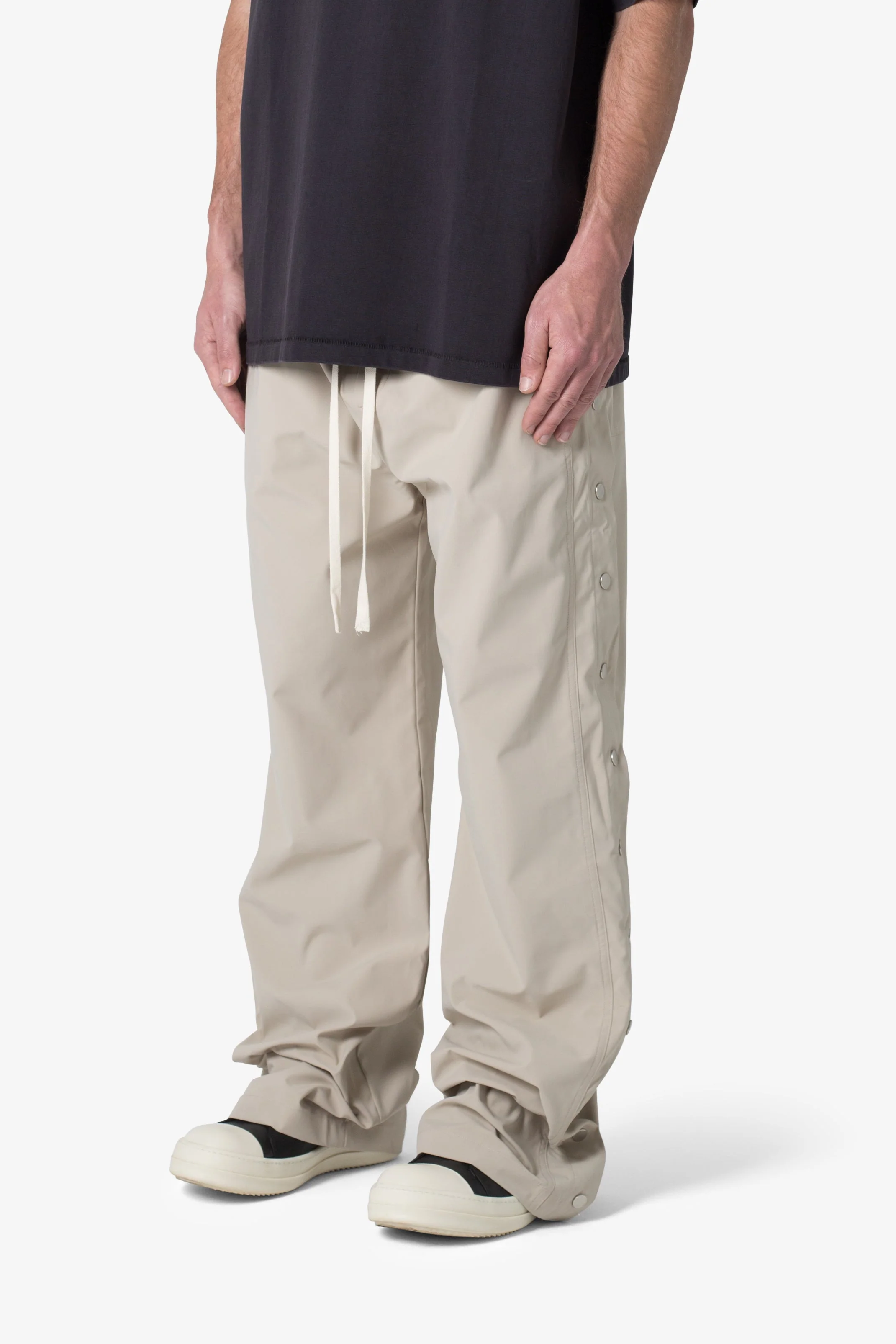Side Snap Nylon Pants - Tan - Image 4