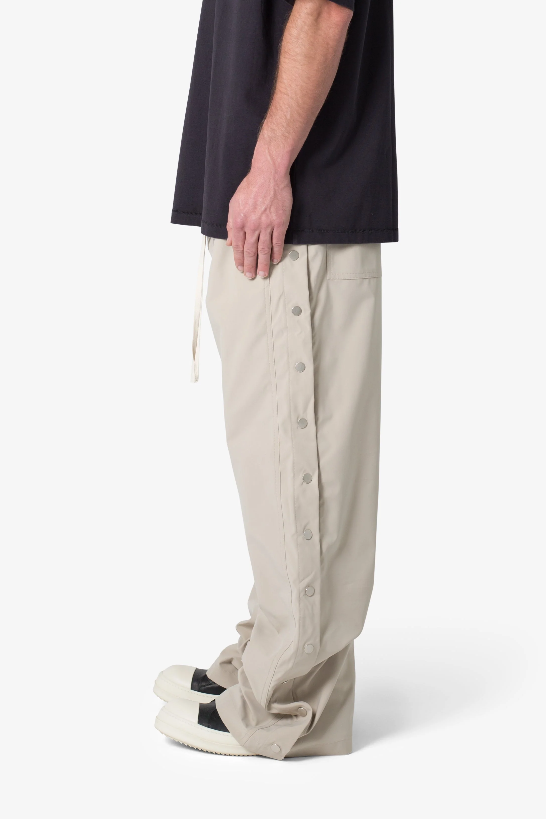 Side Snap Nylon Pants - Tan - Image 5