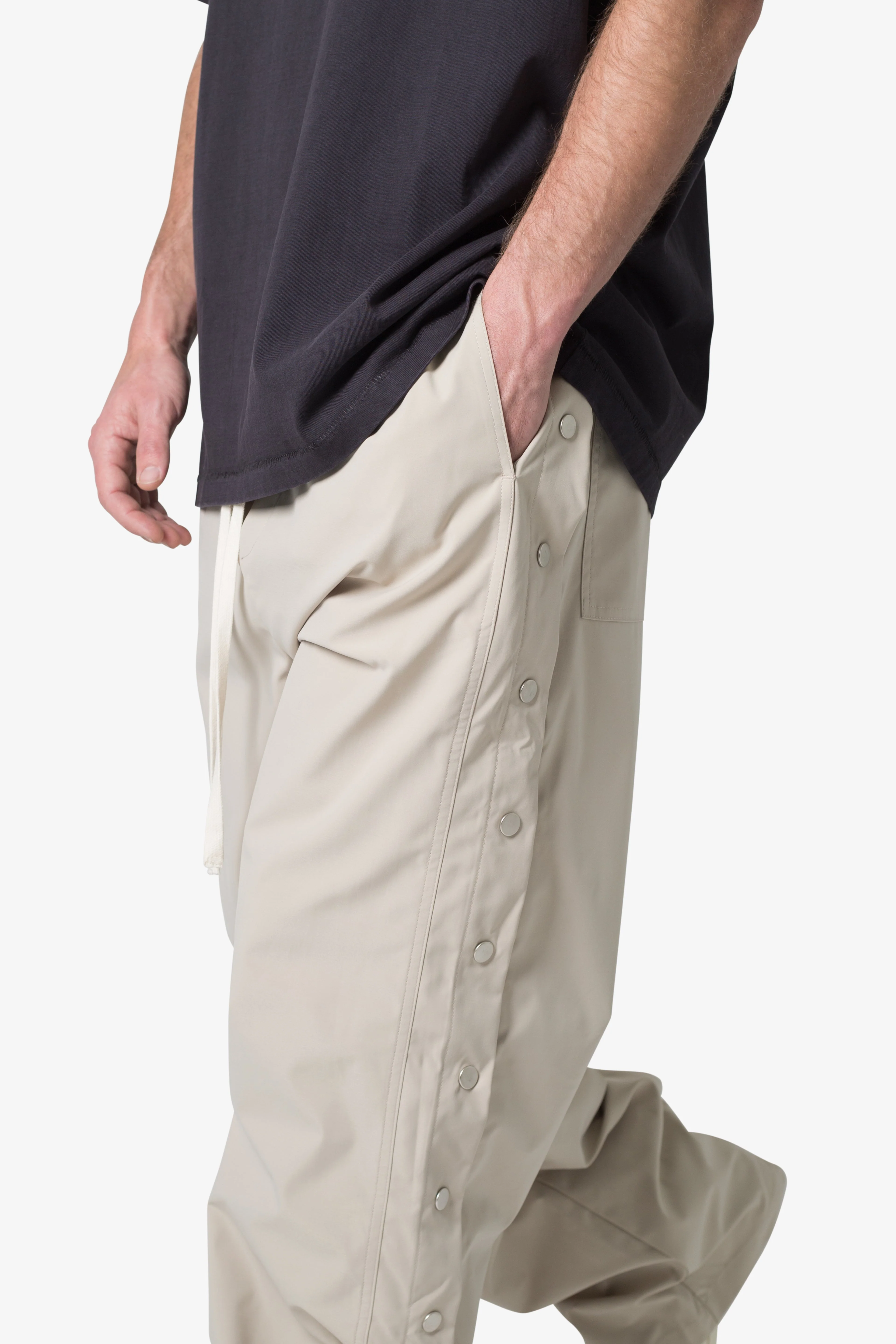 Side Snap Nylon Pants - Tan - Image 7