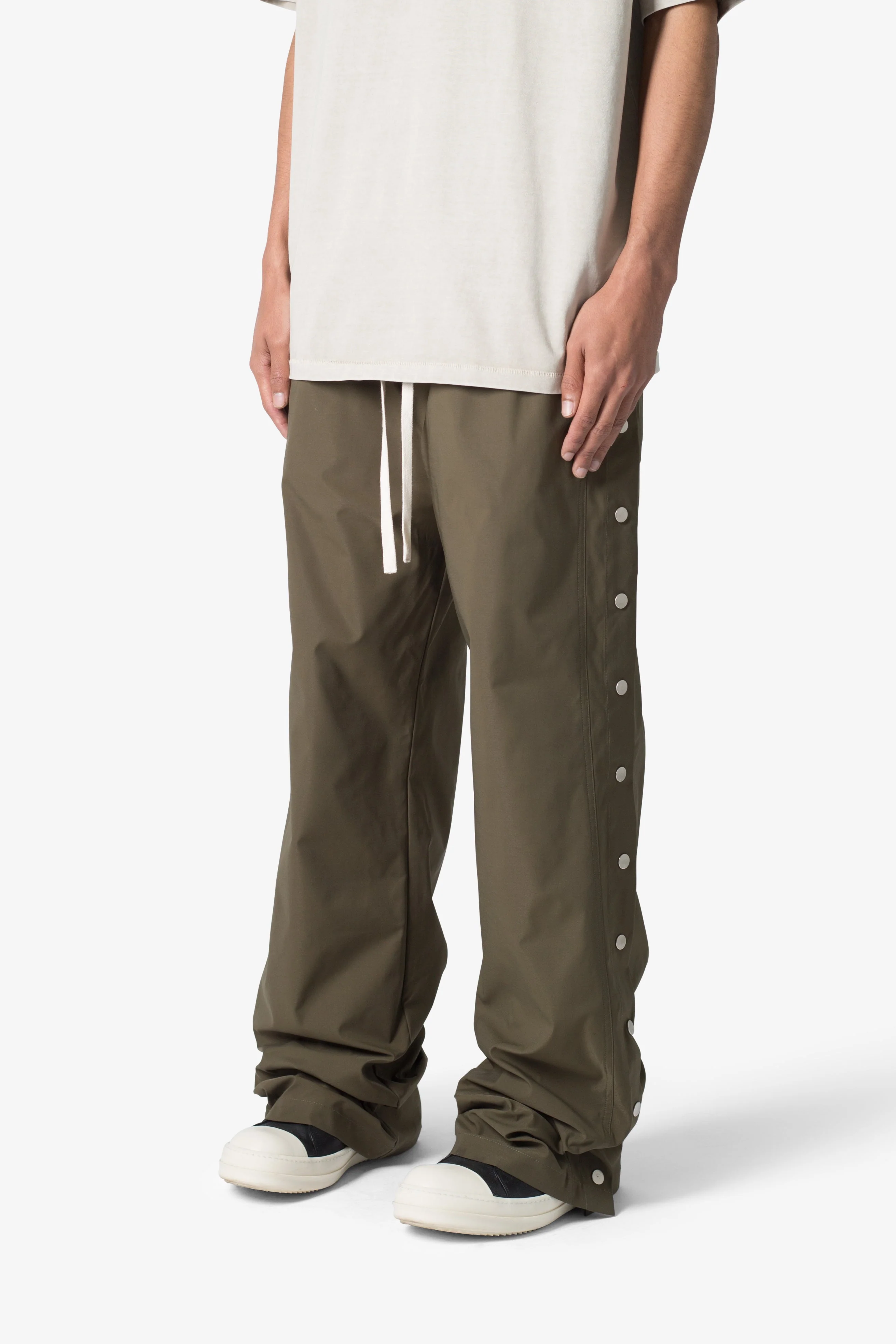 Side Snap Nylon Pants - Olive - Image 4