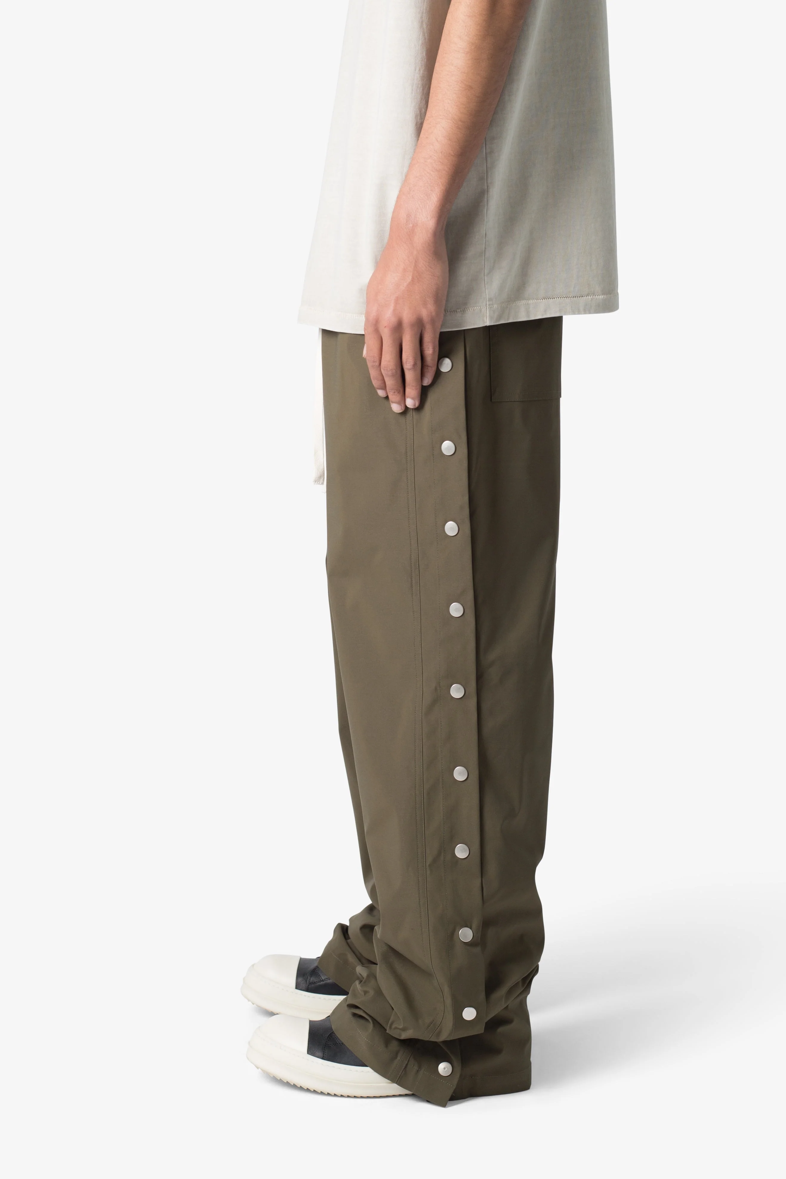 Side Snap Nylon Pants - Olive - Image 5
