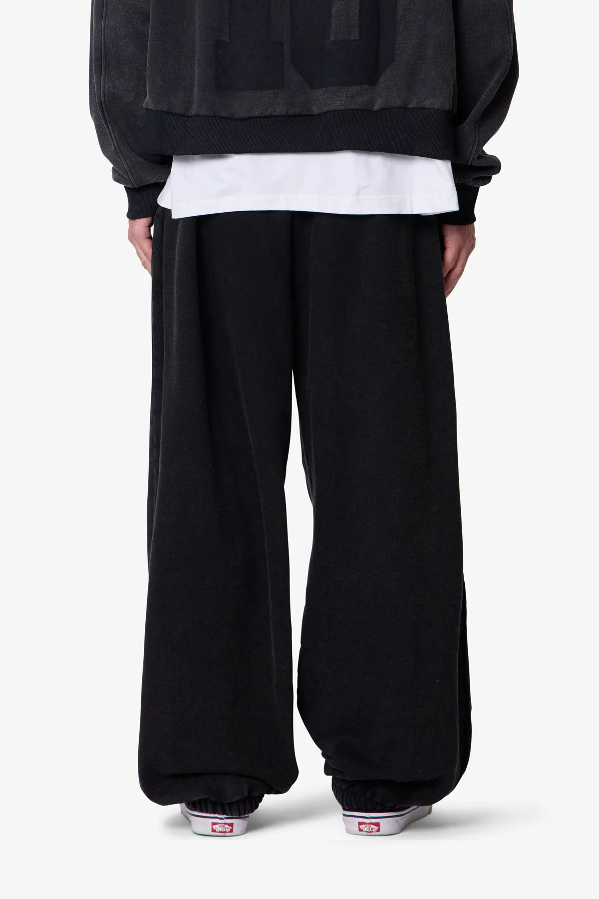 Cinched Baggy Sweatpants - Washed Black - Image 5
