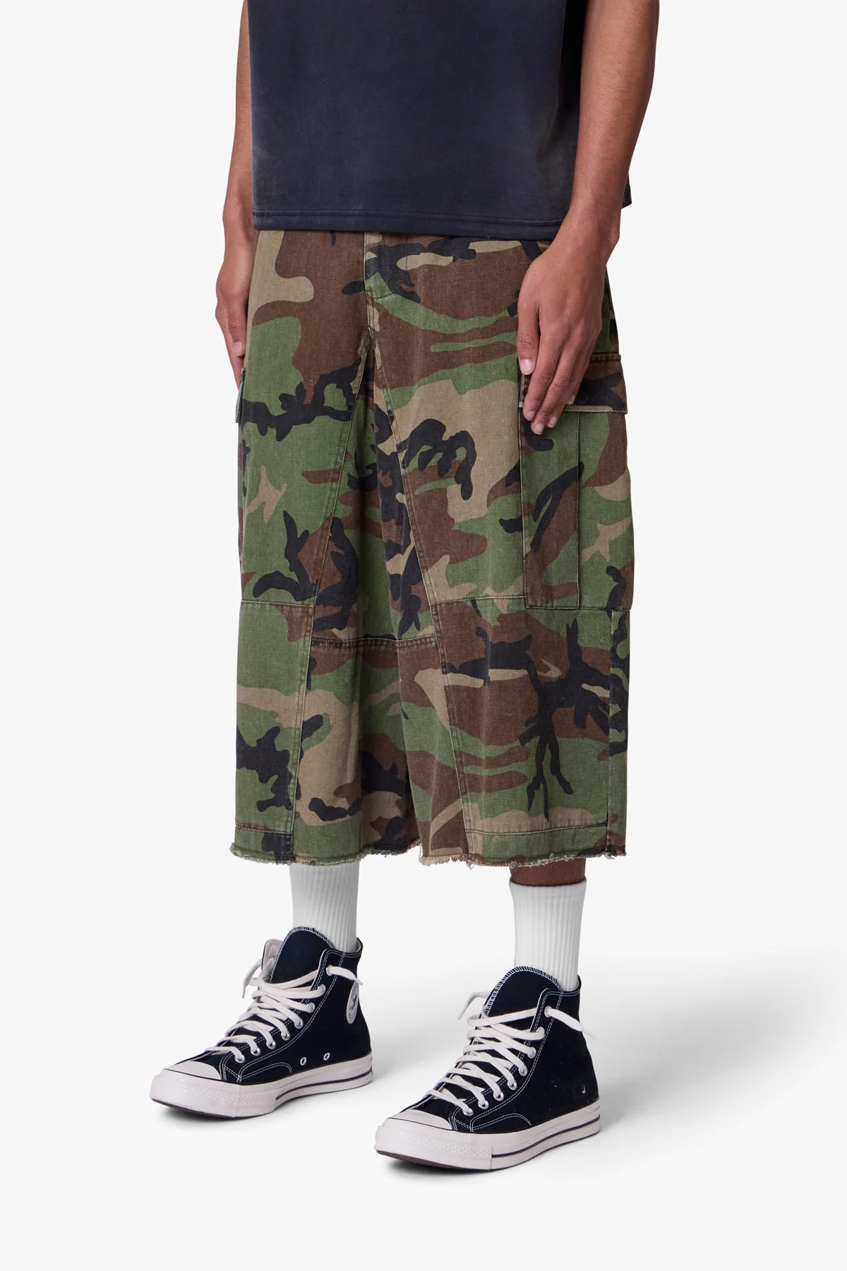 Extra Long Cargo Shorts - Camo - Image 3