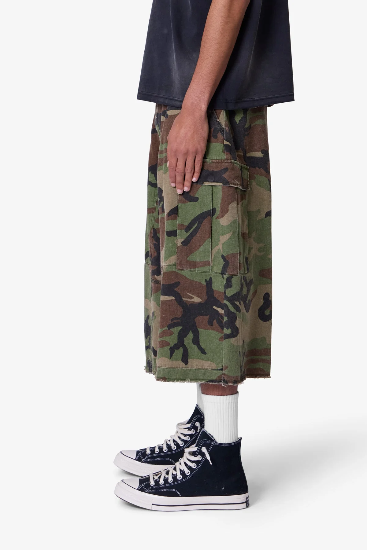 Extra Long Cargo Shorts - Camo - Image 4