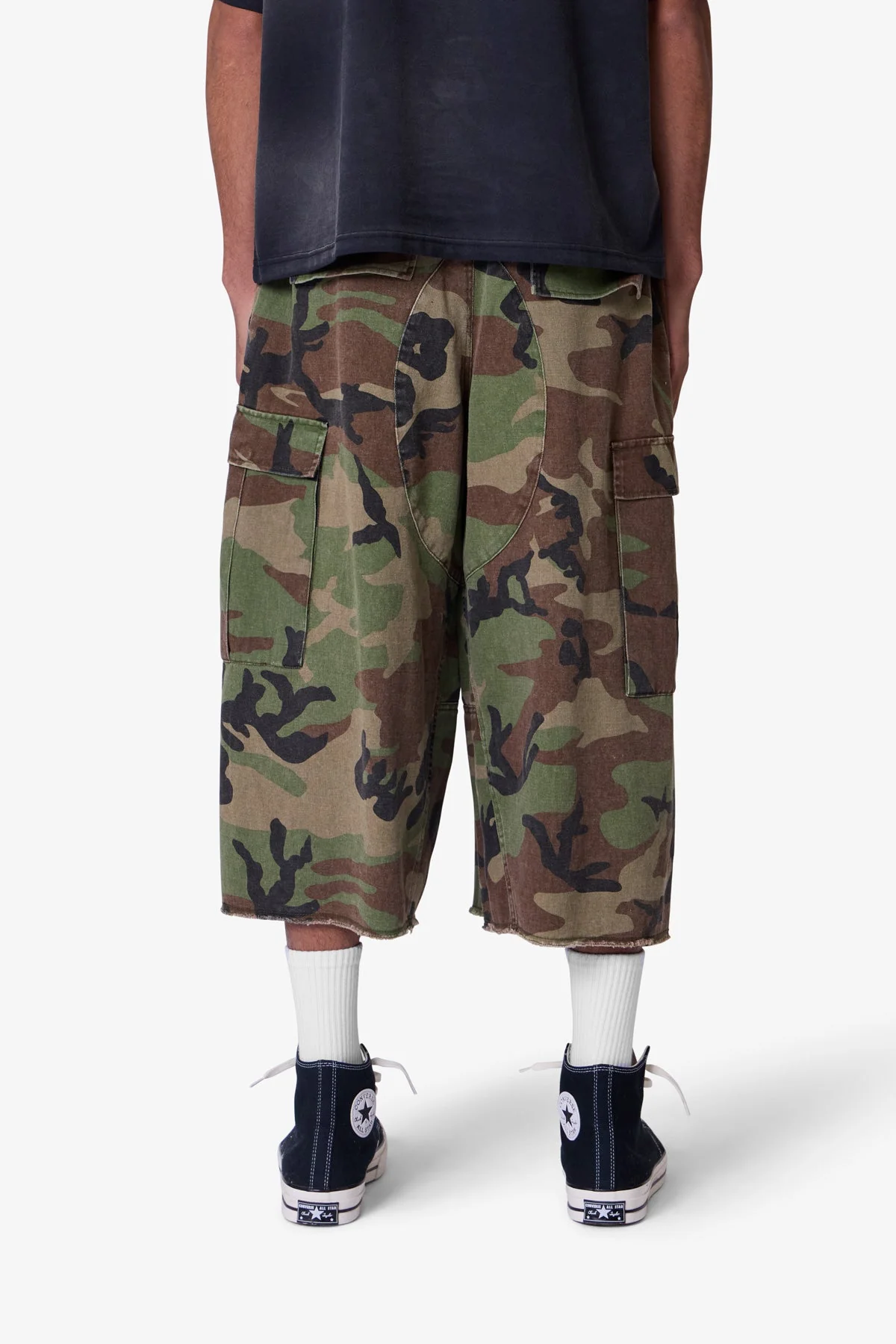 Extra Long Cargo Shorts - Camo - Image 5