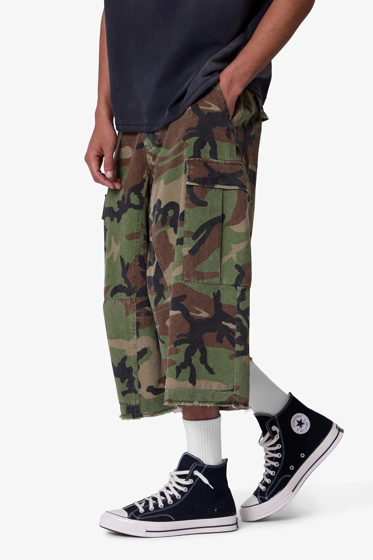 Extra Long Cargo Shorts - Camo - Image 6