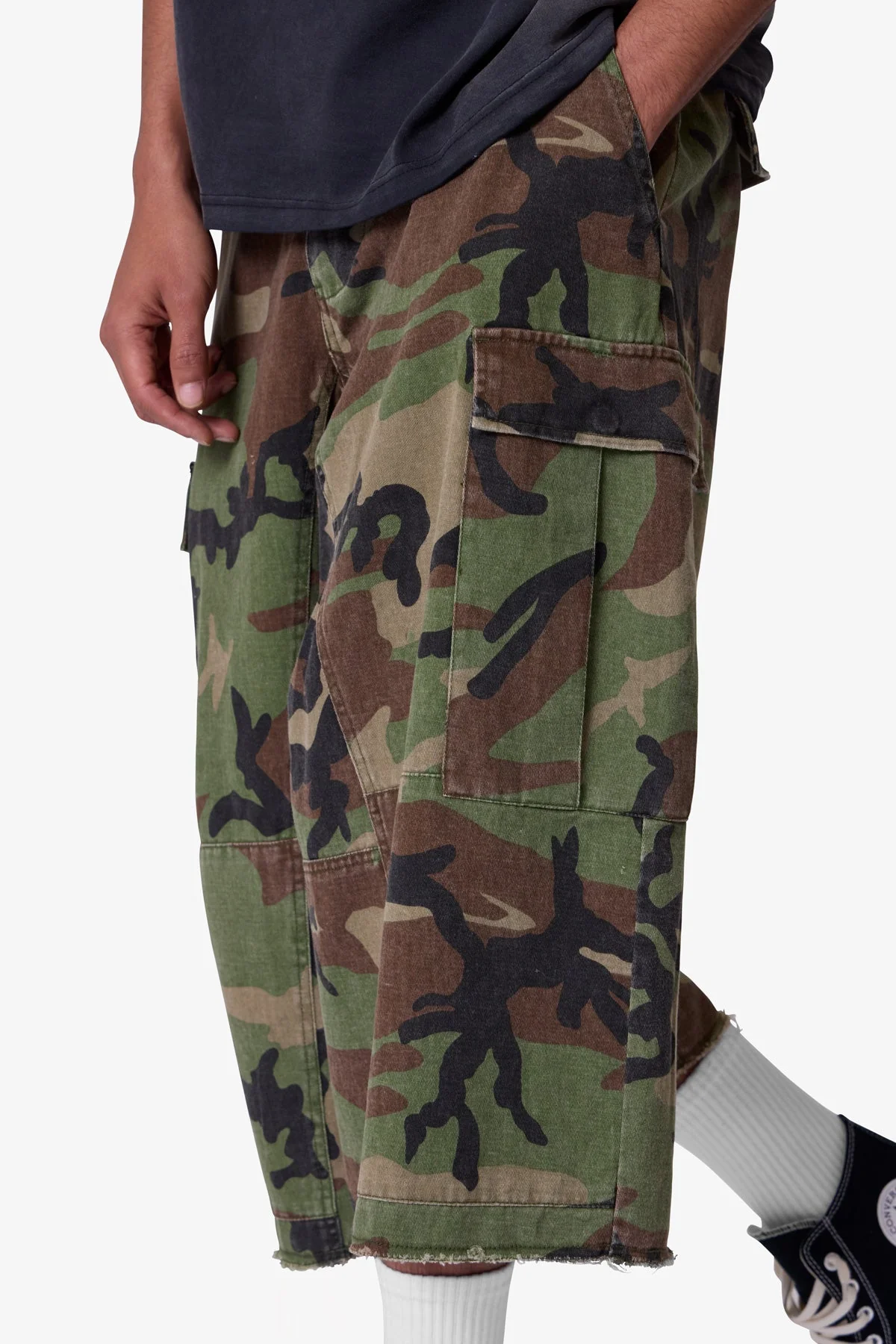 Extra Long Cargo Shorts - Camo - Image 7