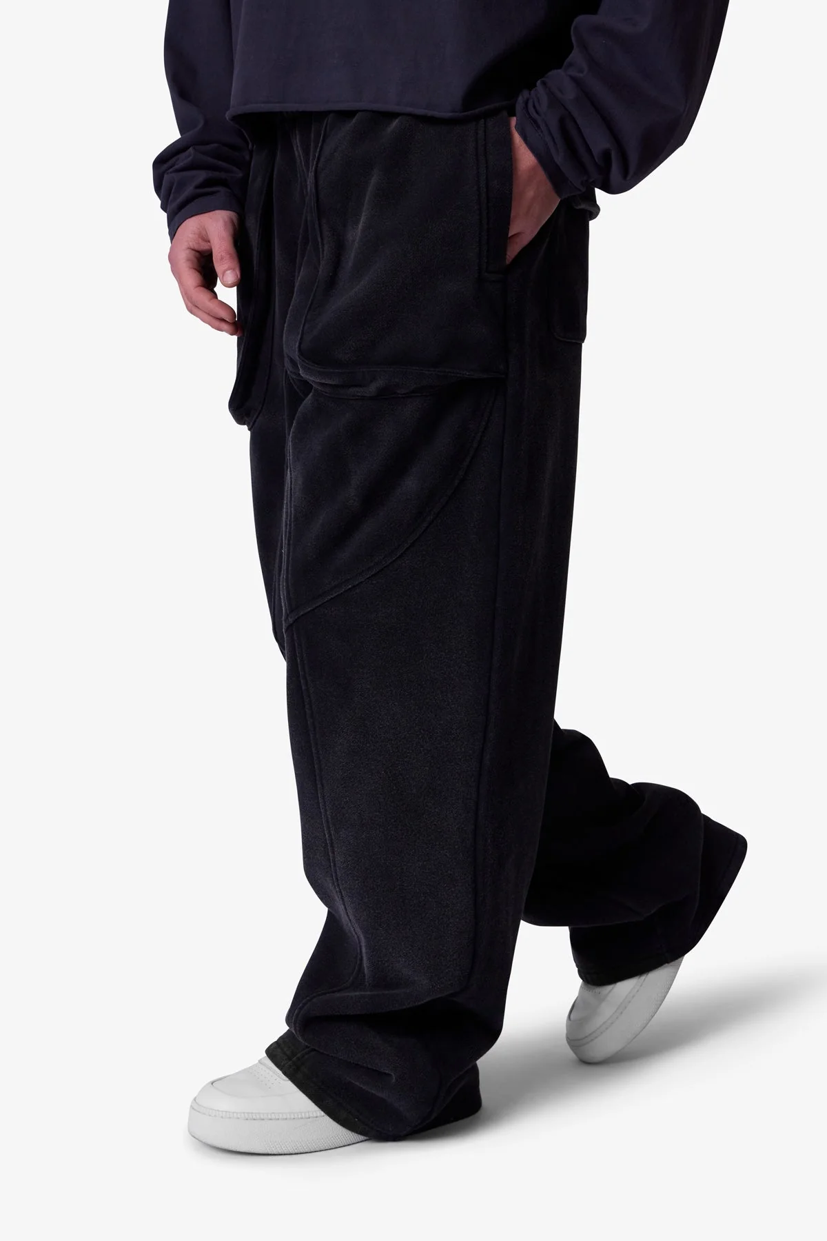 Cross Seamed Sweatpants - Washed Black - Image 6