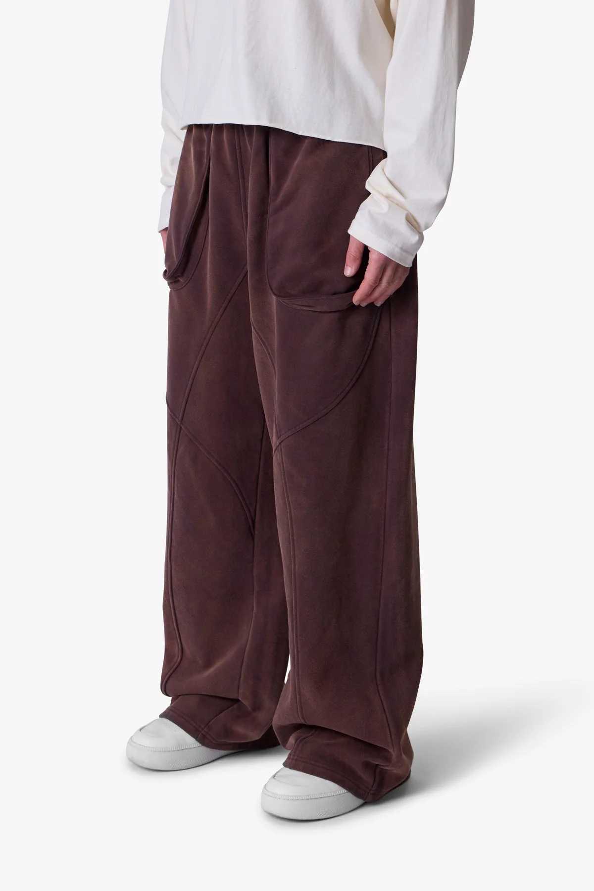 Cross Seamed Sweatpants - Washed Brown - Image 3