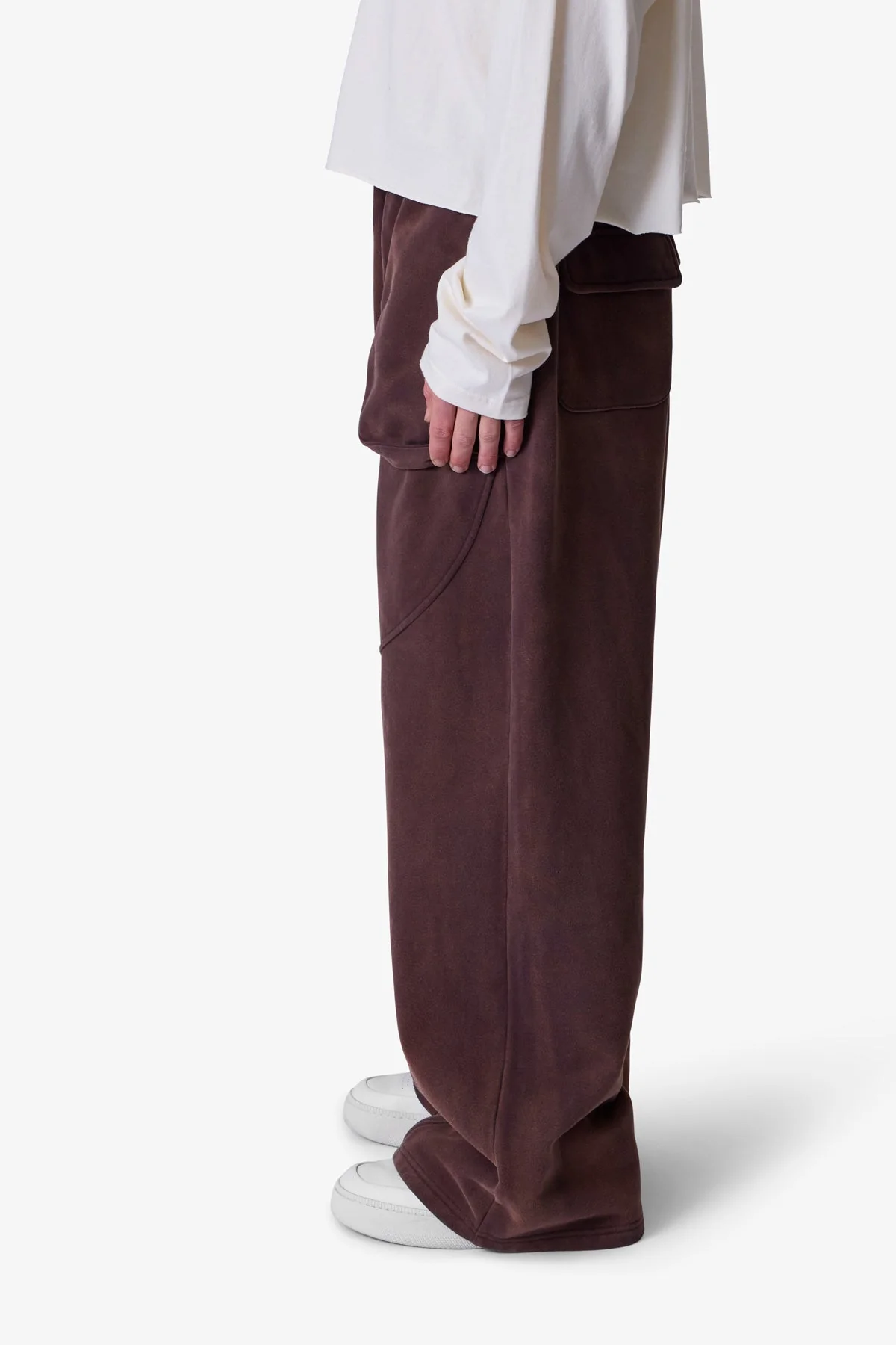 Cross Seamed Sweatpants - Washed Brown - Image 4