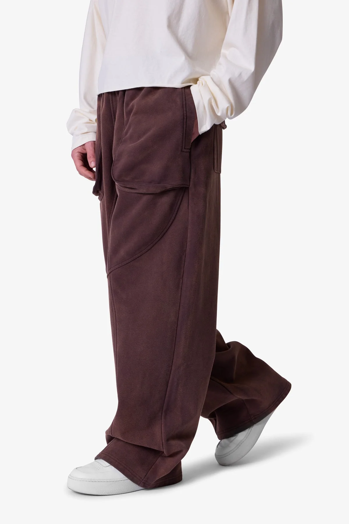Cross Seamed Sweatpants - Washed Brown - Image 6