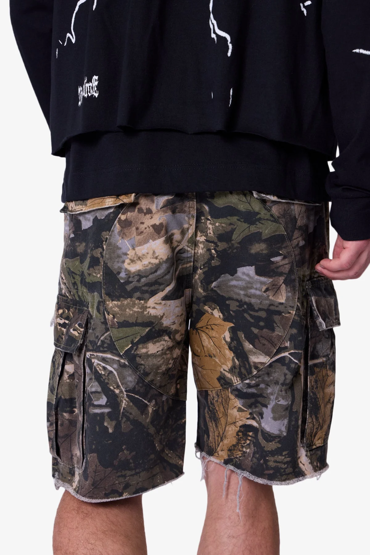 Distressed Cargo Shorts - Forest Camo - Image 5