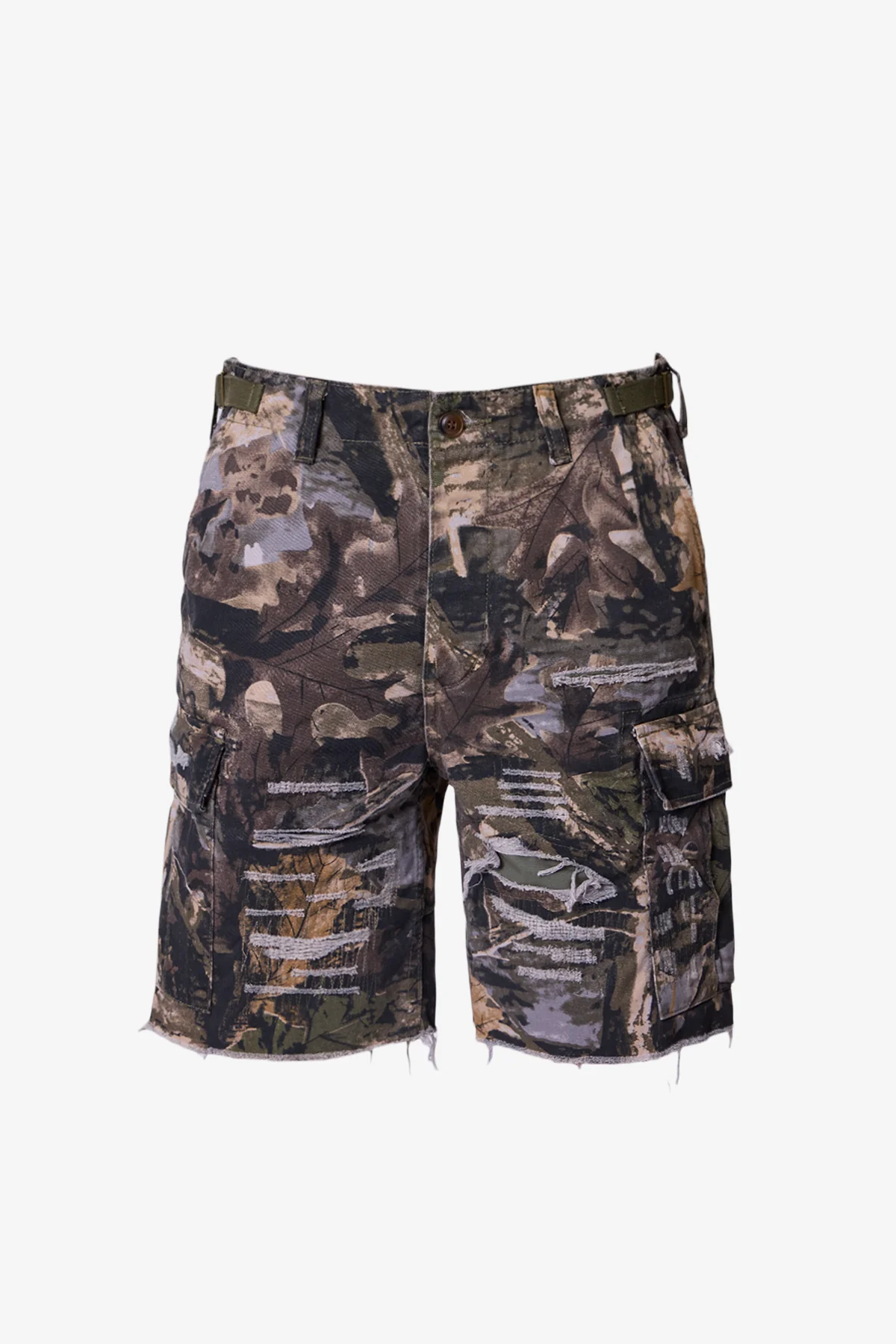 Distressed Cargo Shorts - Forest Camo - Image 7