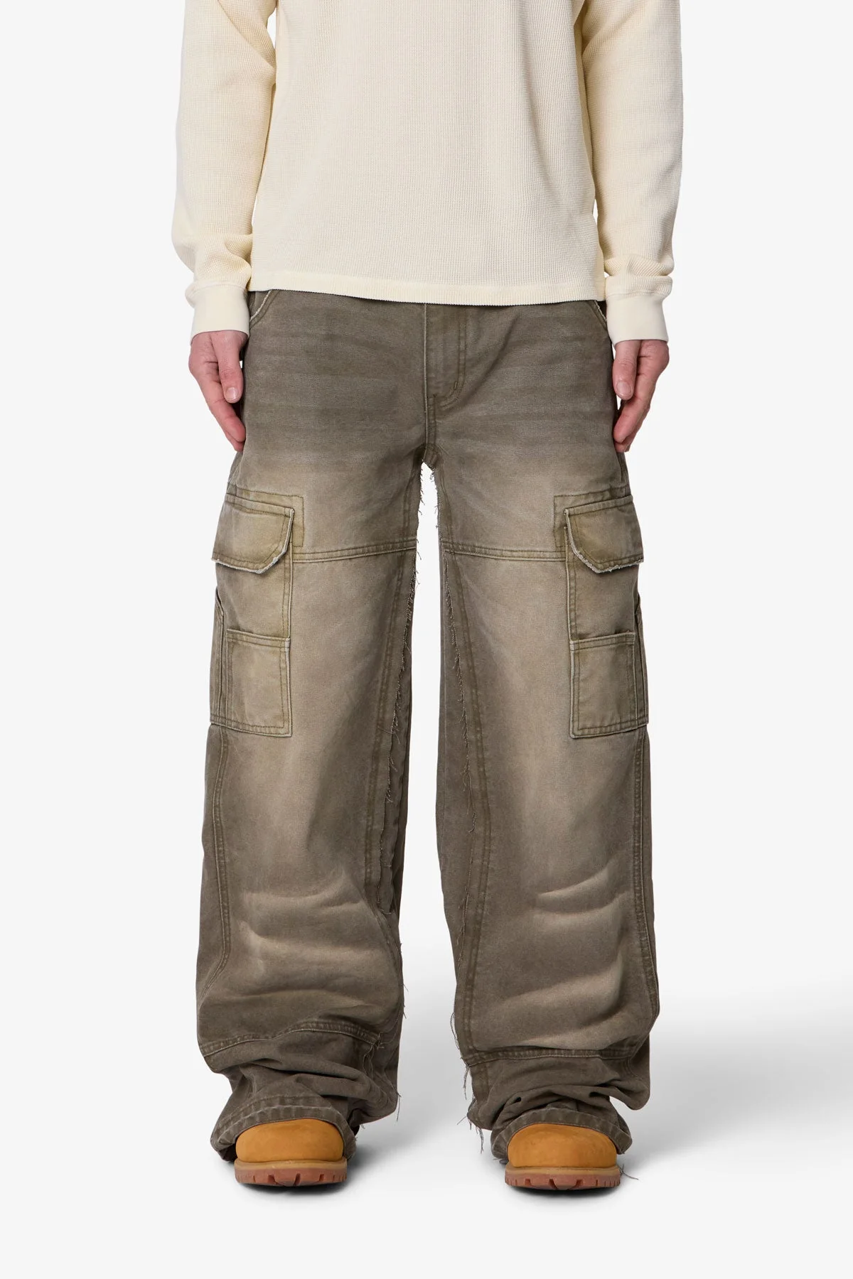 Double Knee Cargo Pants - Olive - Image 2