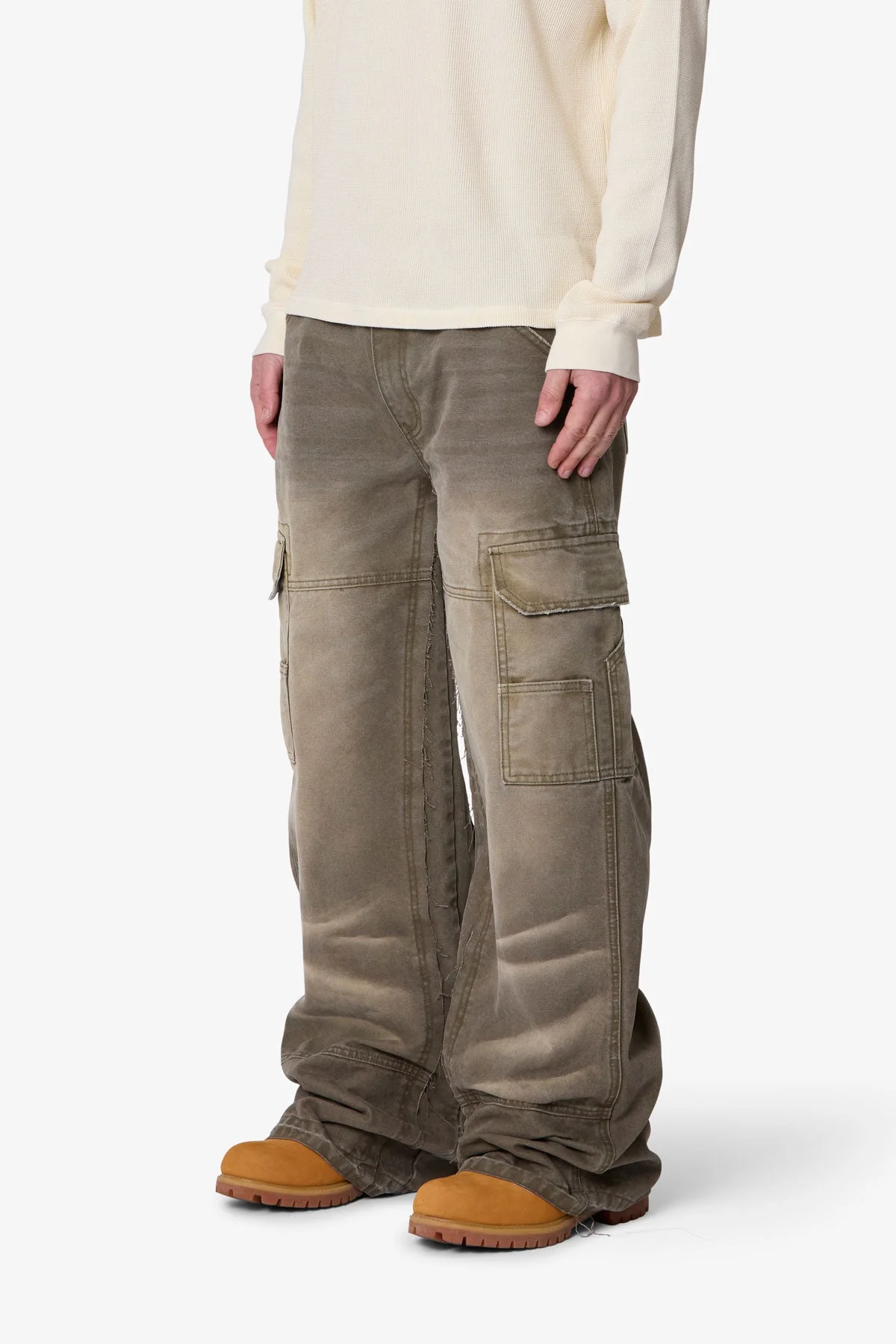 Double Knee Cargo Pants - Olive - Image 3