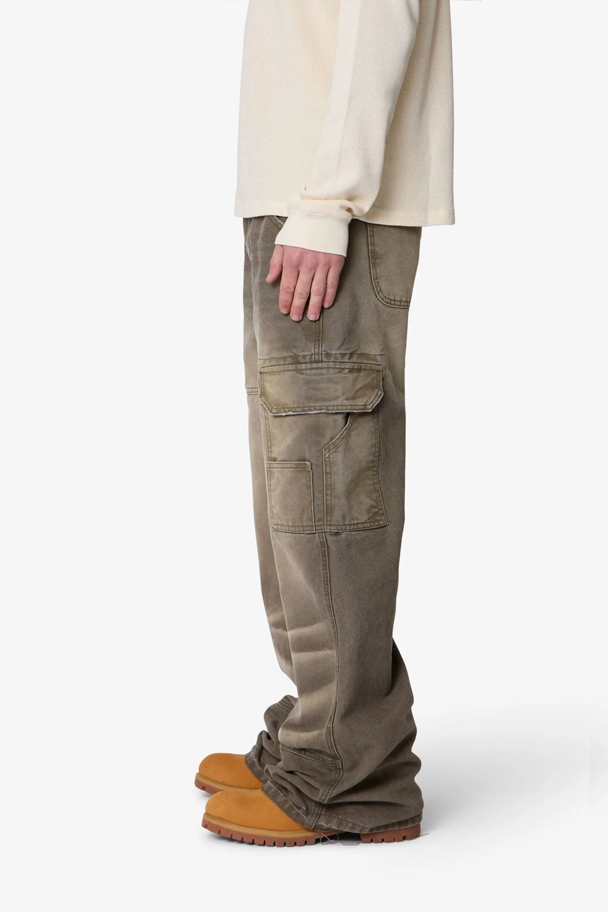 Double Knee Cargo Pants - Olive - Image 4