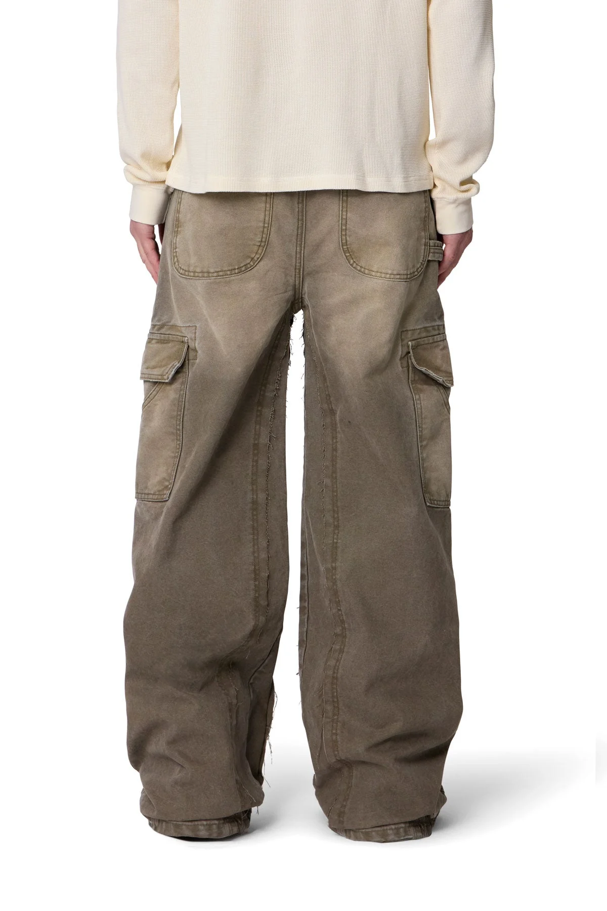 Double Knee Cargo Pants - Olive - Image 5