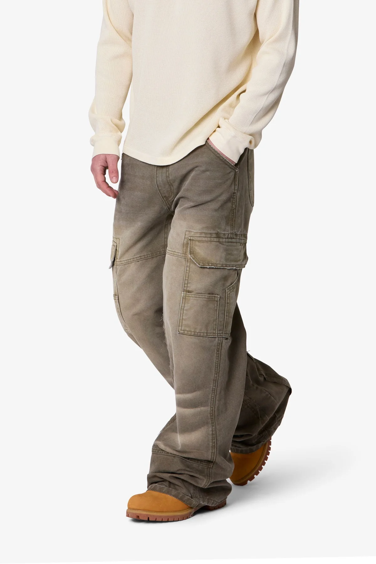 Double Knee Cargo Pants - Olive - Image 6