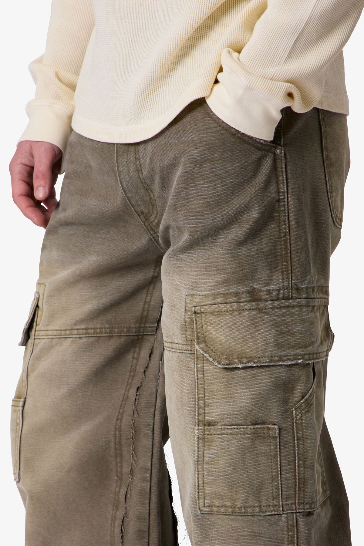 Double Knee Cargo Pants - Olive - Image 7
