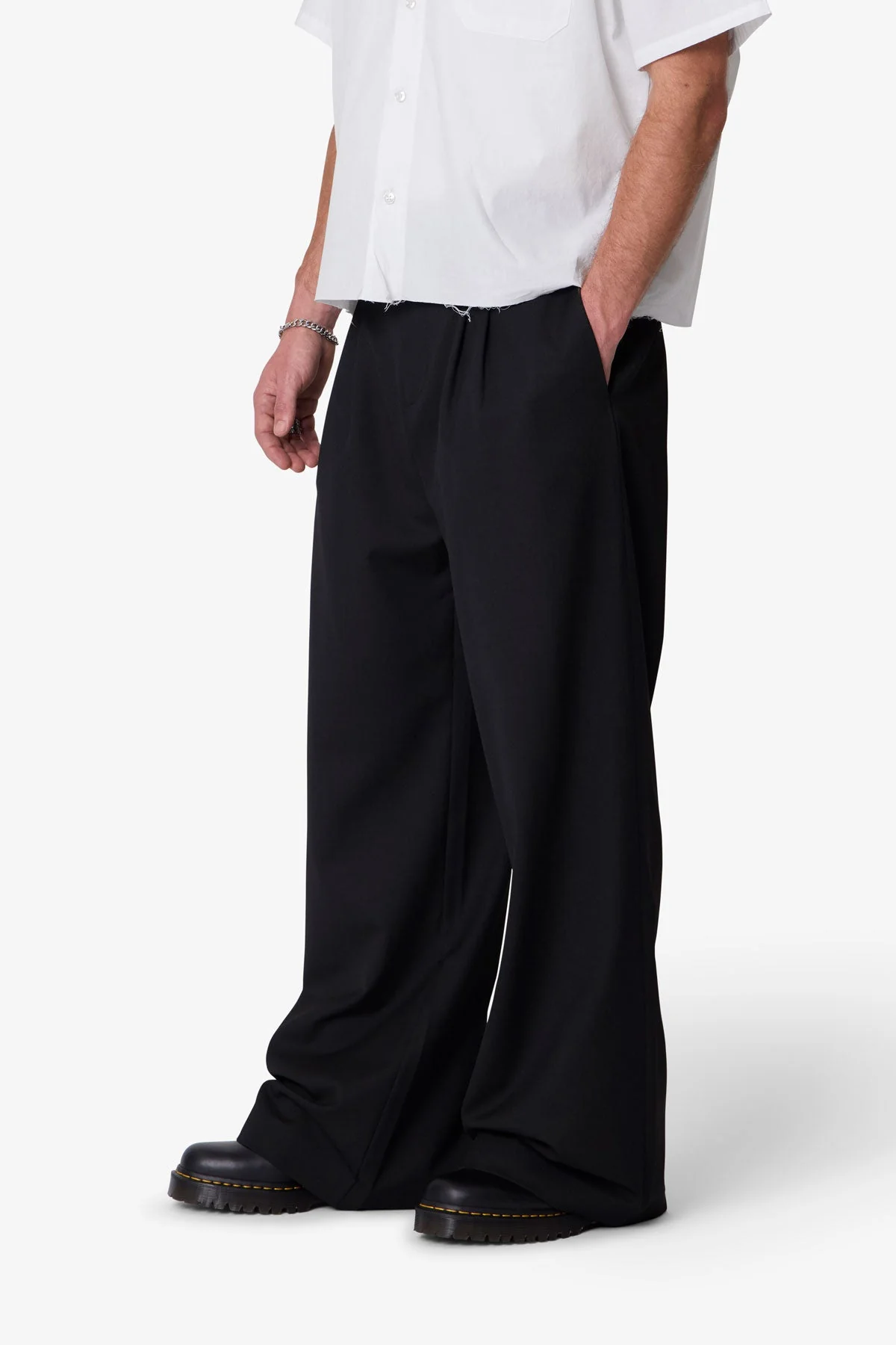 Easy Pleated Trouser Pants - Black - Image 6