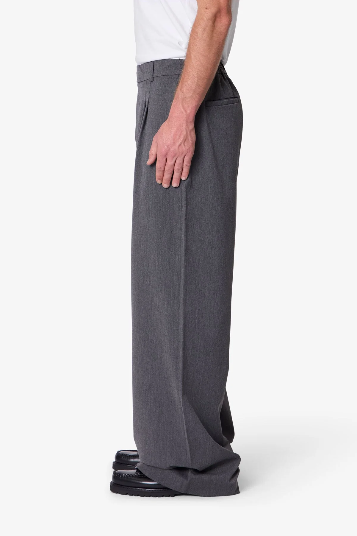 Easy Pleated Trouser Pants - Grey - Image 5