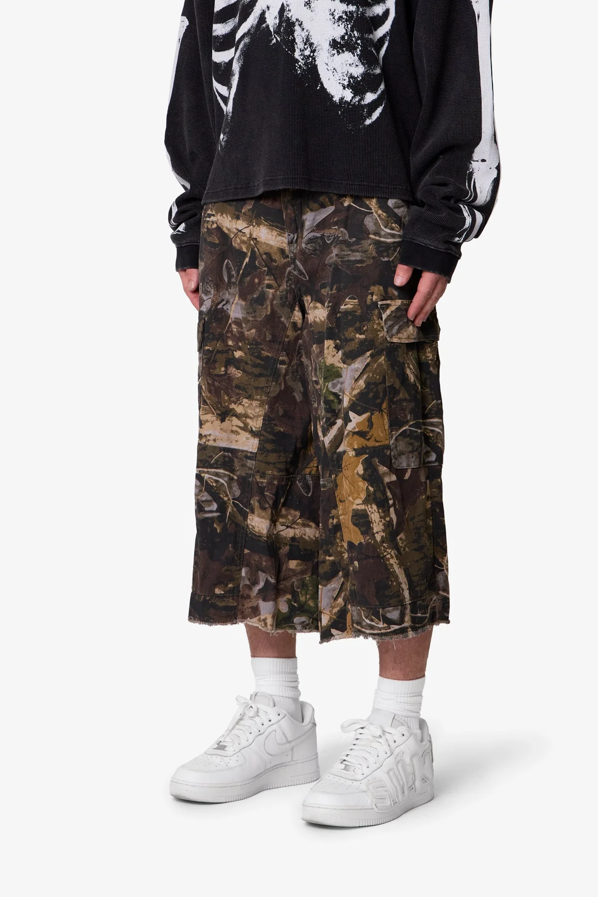 Extra Long Cargo Shorts - Forest Camo - Image 3