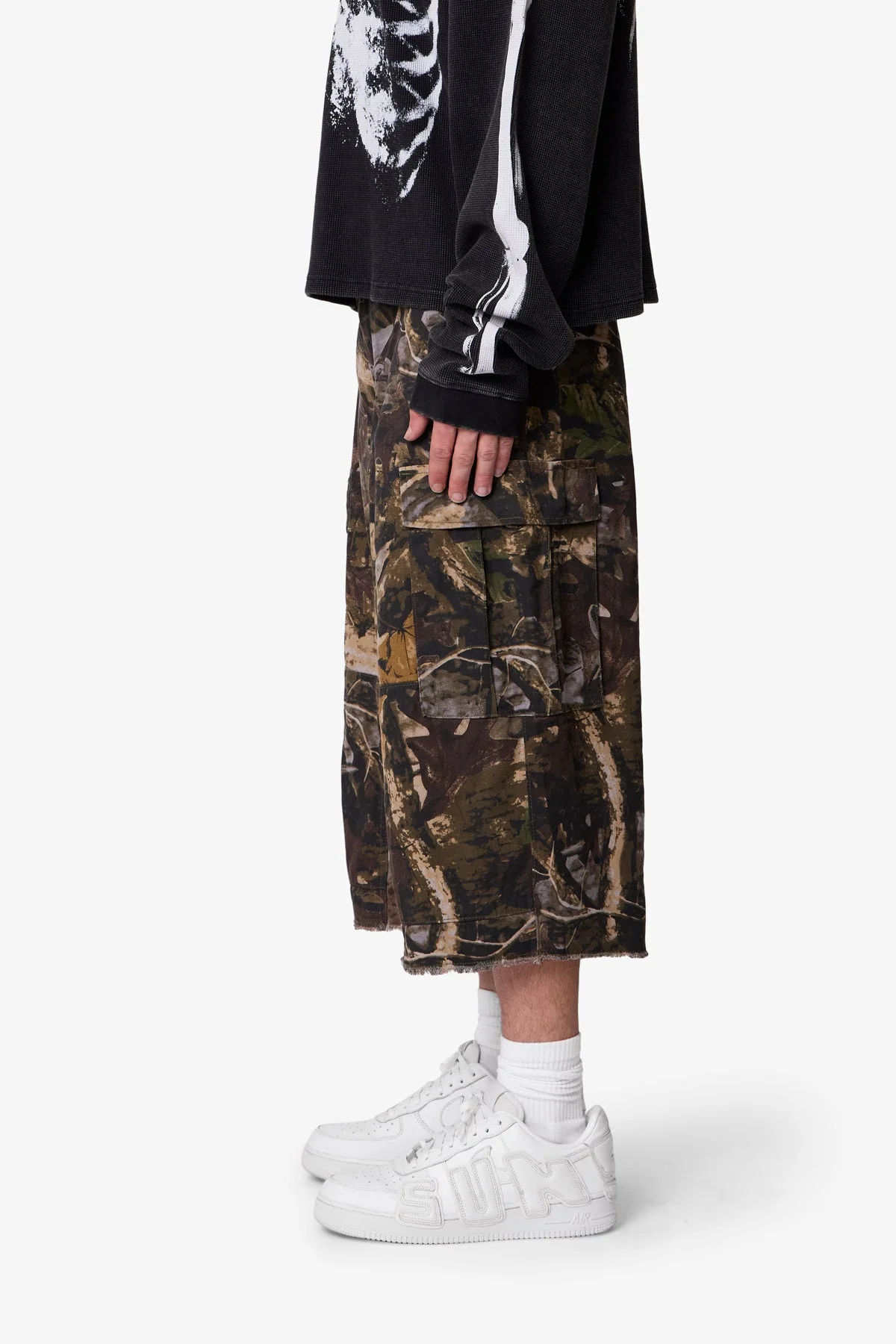 Extra Long Cargo Shorts - Forest Camo - Image 4