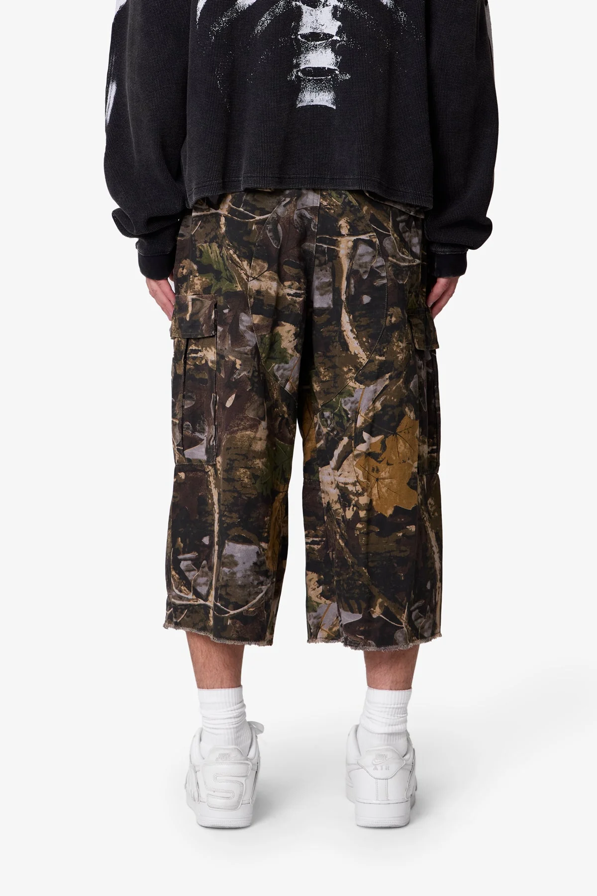 Extra Long Cargo Shorts - Forest Camo - Image 5