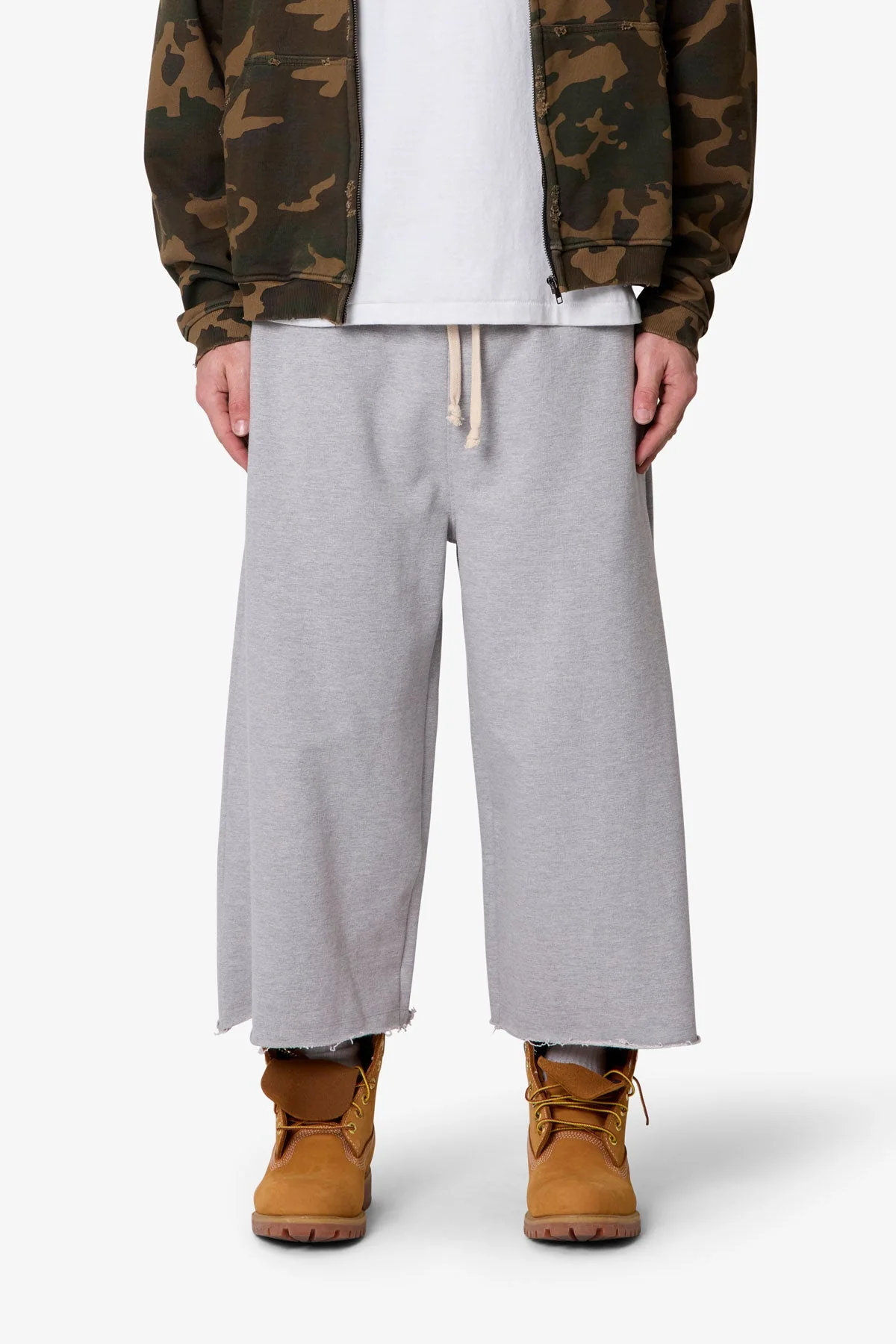Extra Long Terry Sweatshorts - Heather Grey - Image 2