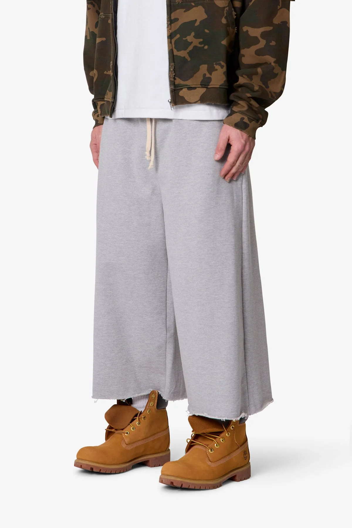 Extra Long Terry Sweatshorts - Heather Grey - Image 3