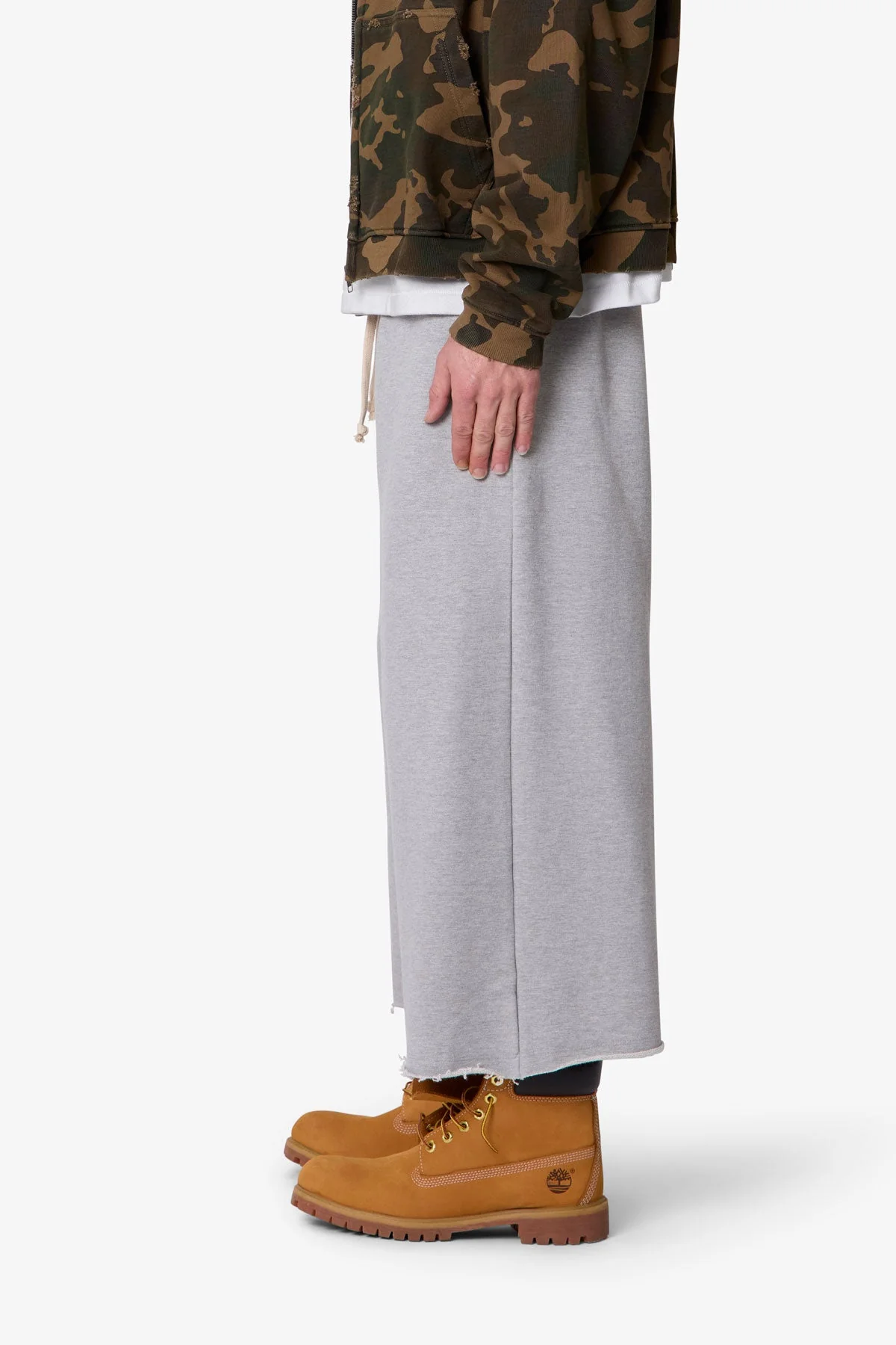Extra Long Terry Sweatshorts - Heather Grey - Image 4