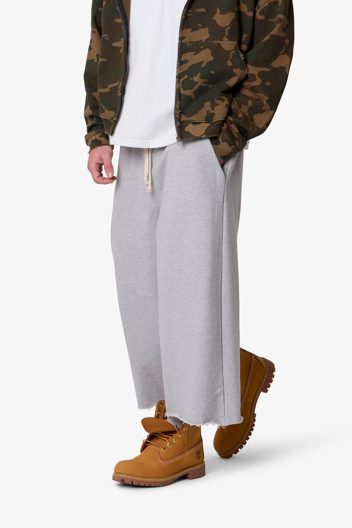 Extra Long Terry Sweatshorts - Heather Grey - Image 6