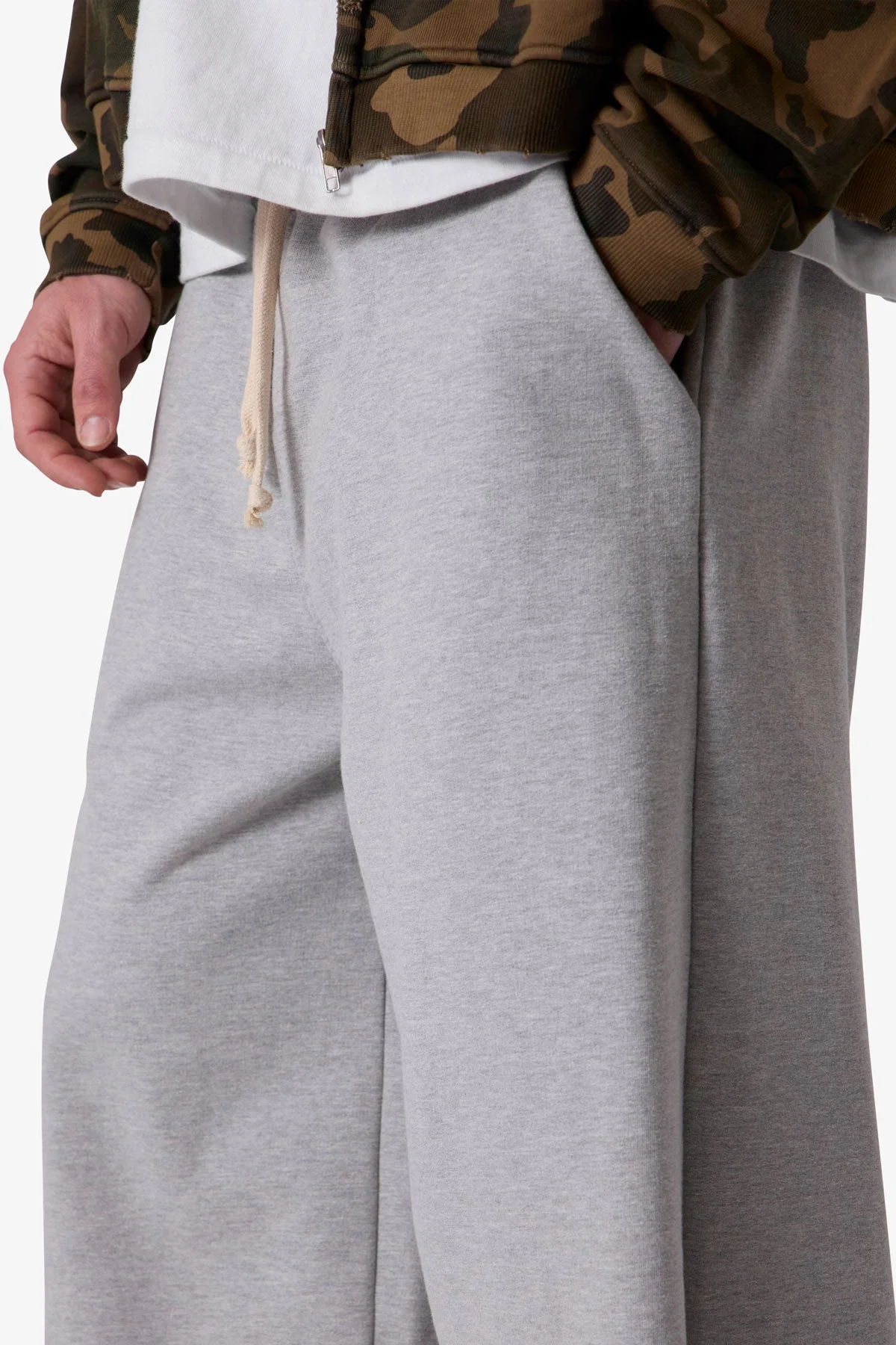 Extra Long Terry Sweatshorts - Heather Grey - Image 8