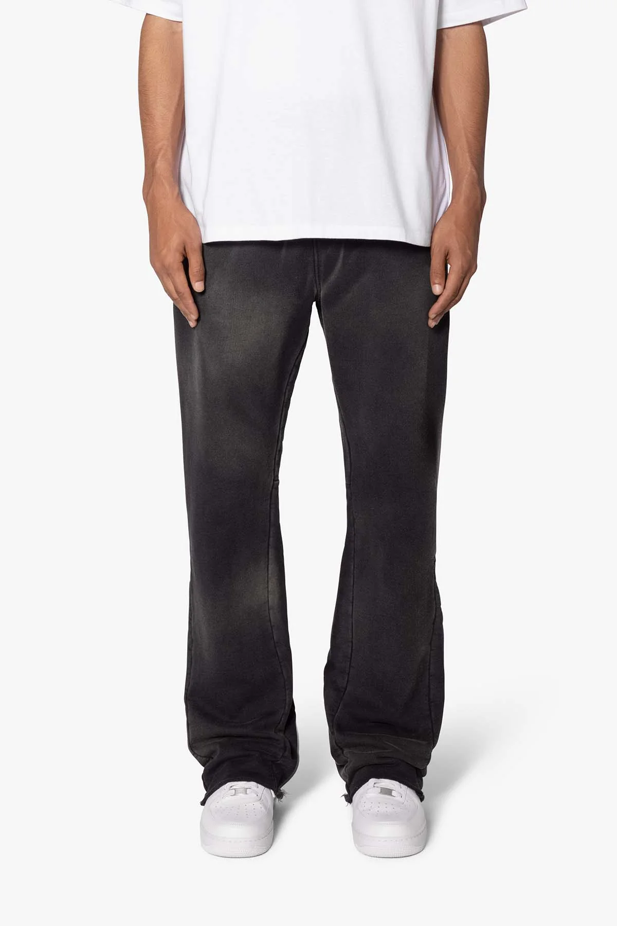 Faded Bootcut Sweatpants - Washed Black - Image 3