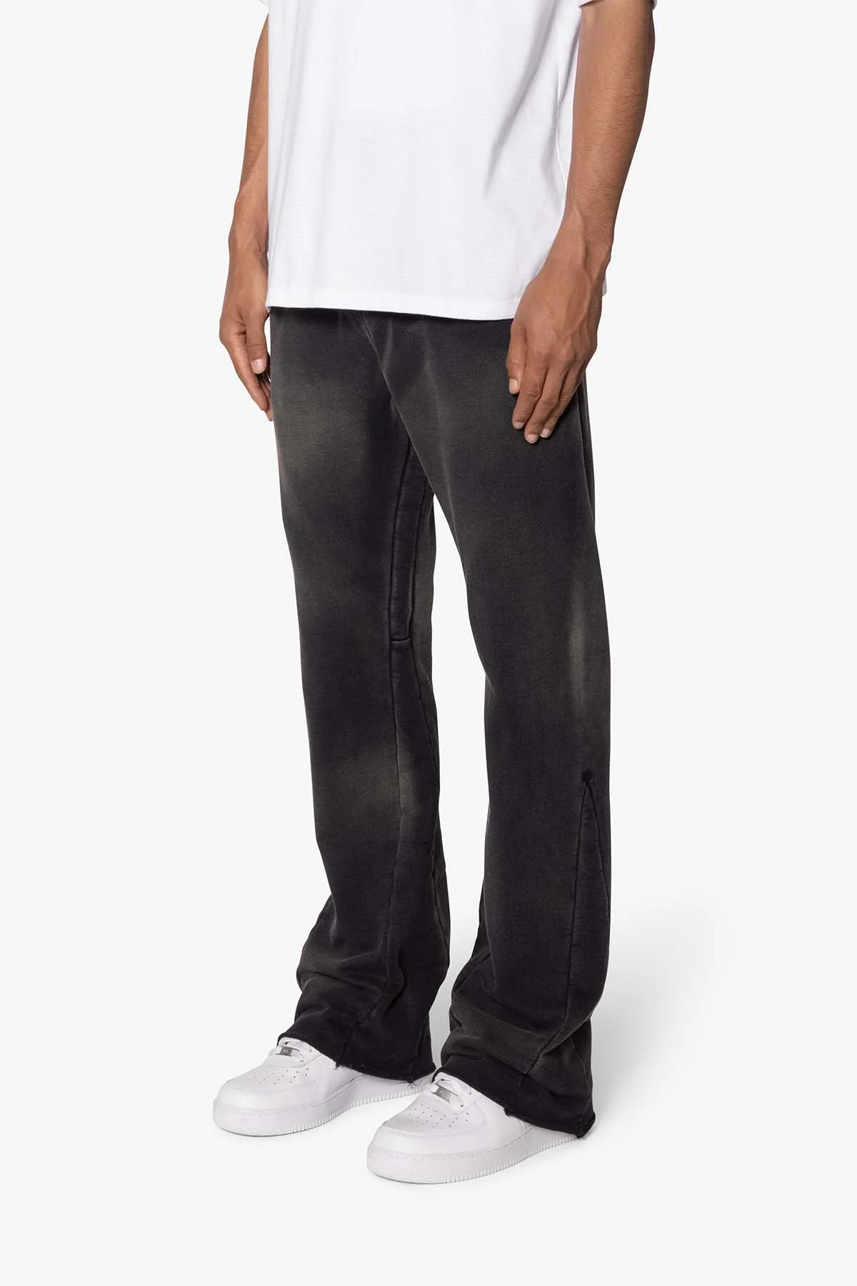 Faded Bootcut Sweatpants - Washed Black - Image 4