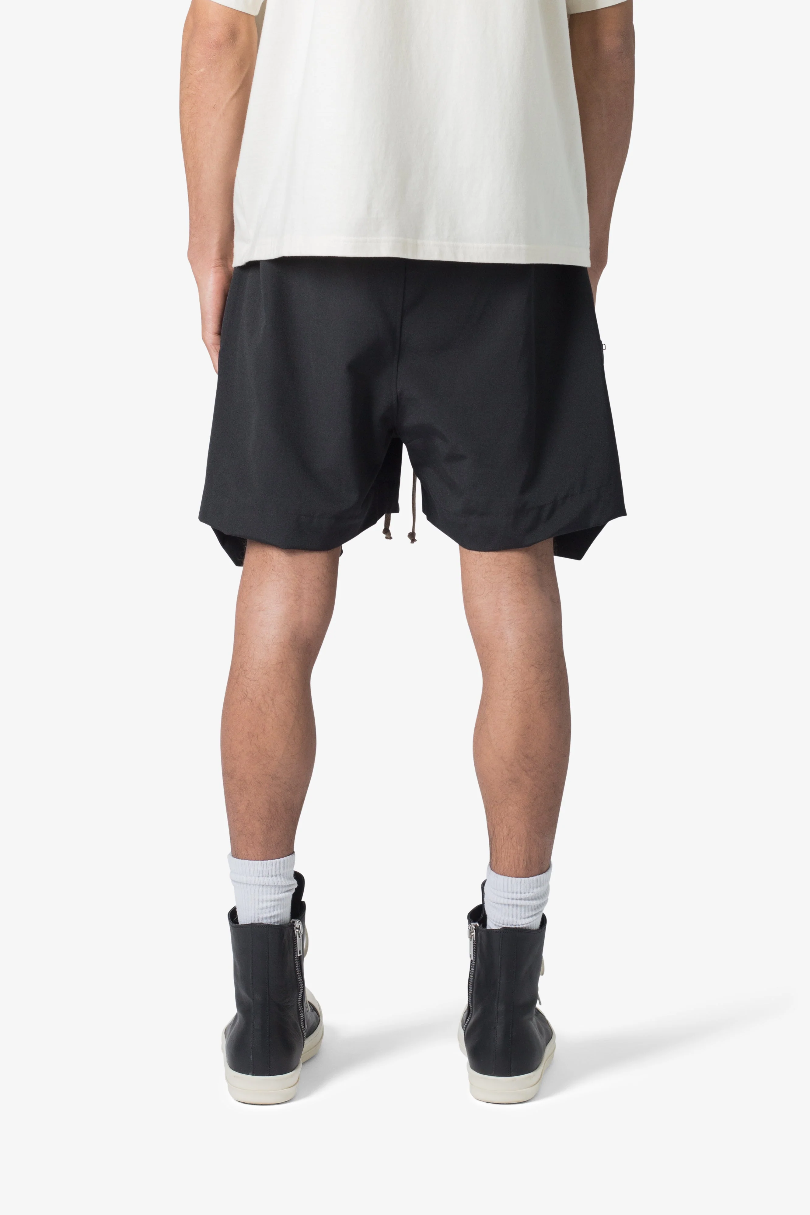 Front Pocket Geo Shorts - Black - Image 5