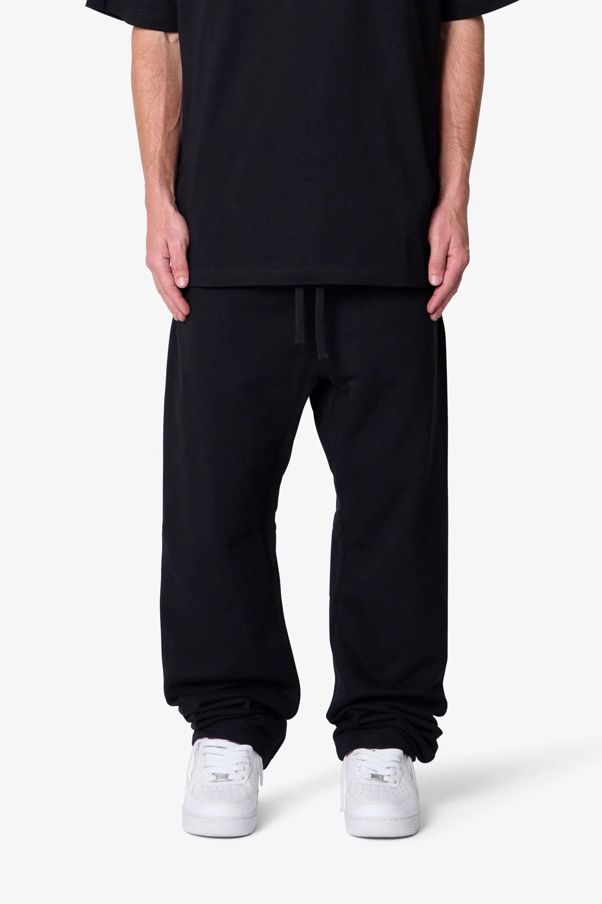 Heavy Basic Relaxed Sweatpants - Black - Image 2