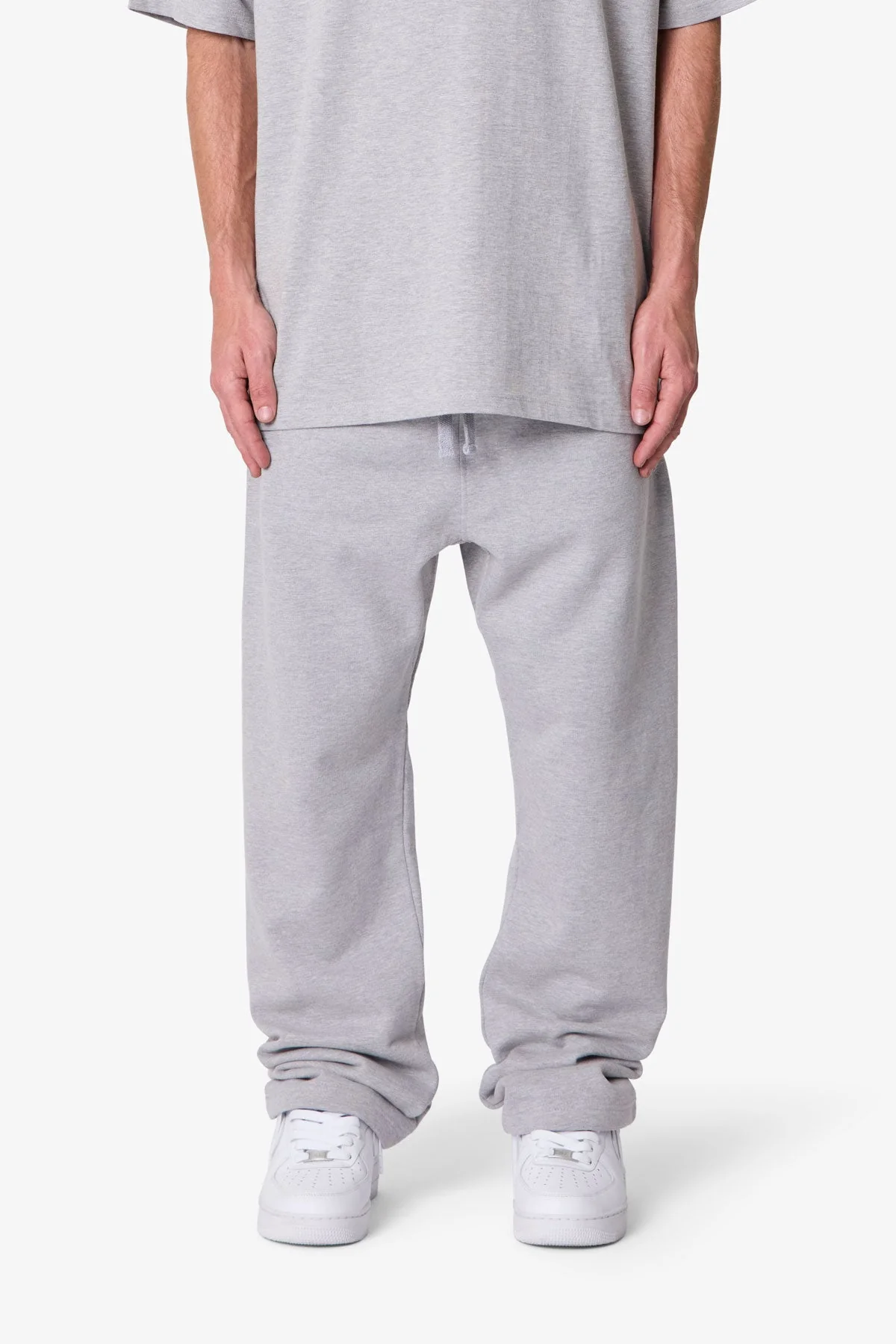 Heavy Basic Relaxed Sweatpants - Marled Grey - Image 2